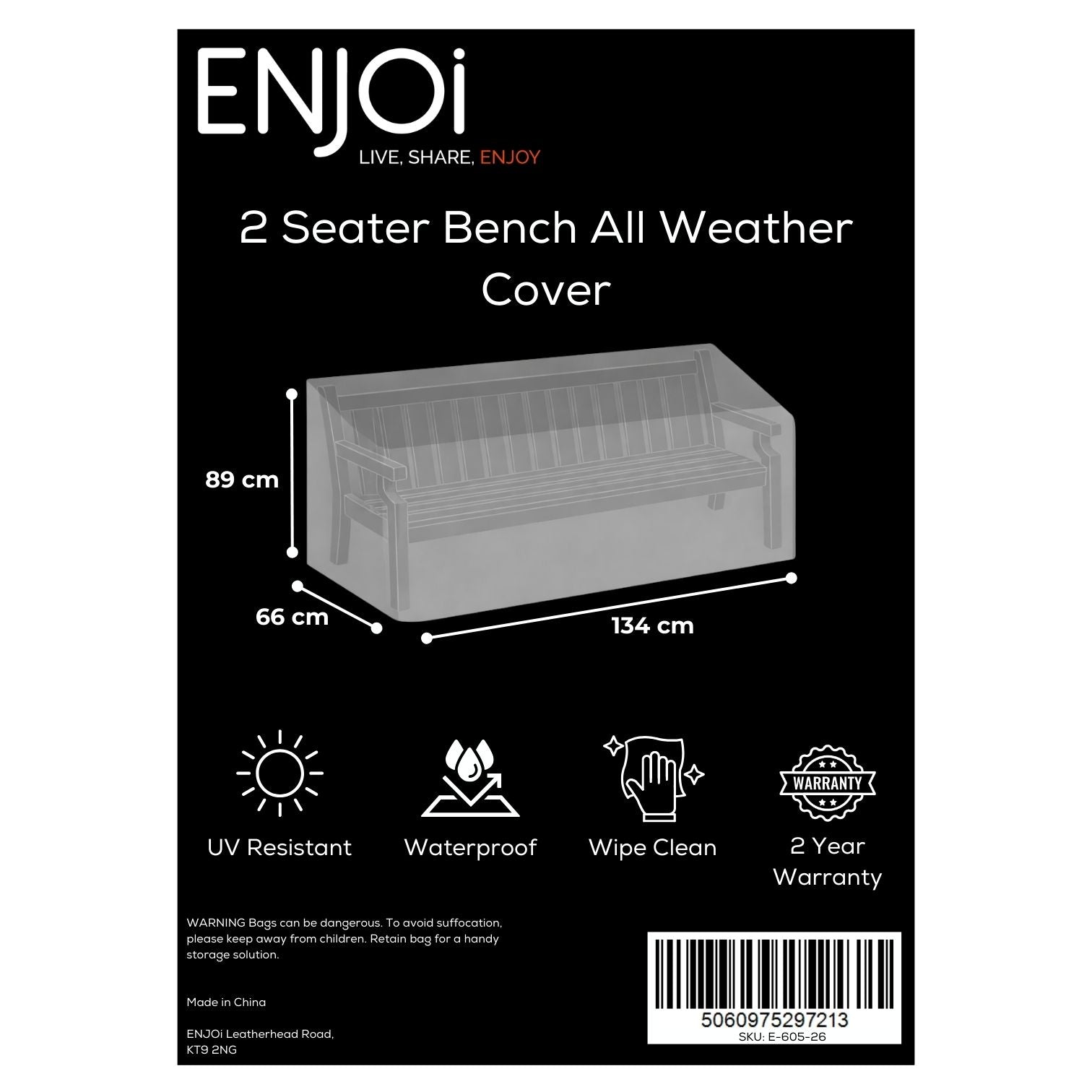 2 Seater Bench All Weather Cover