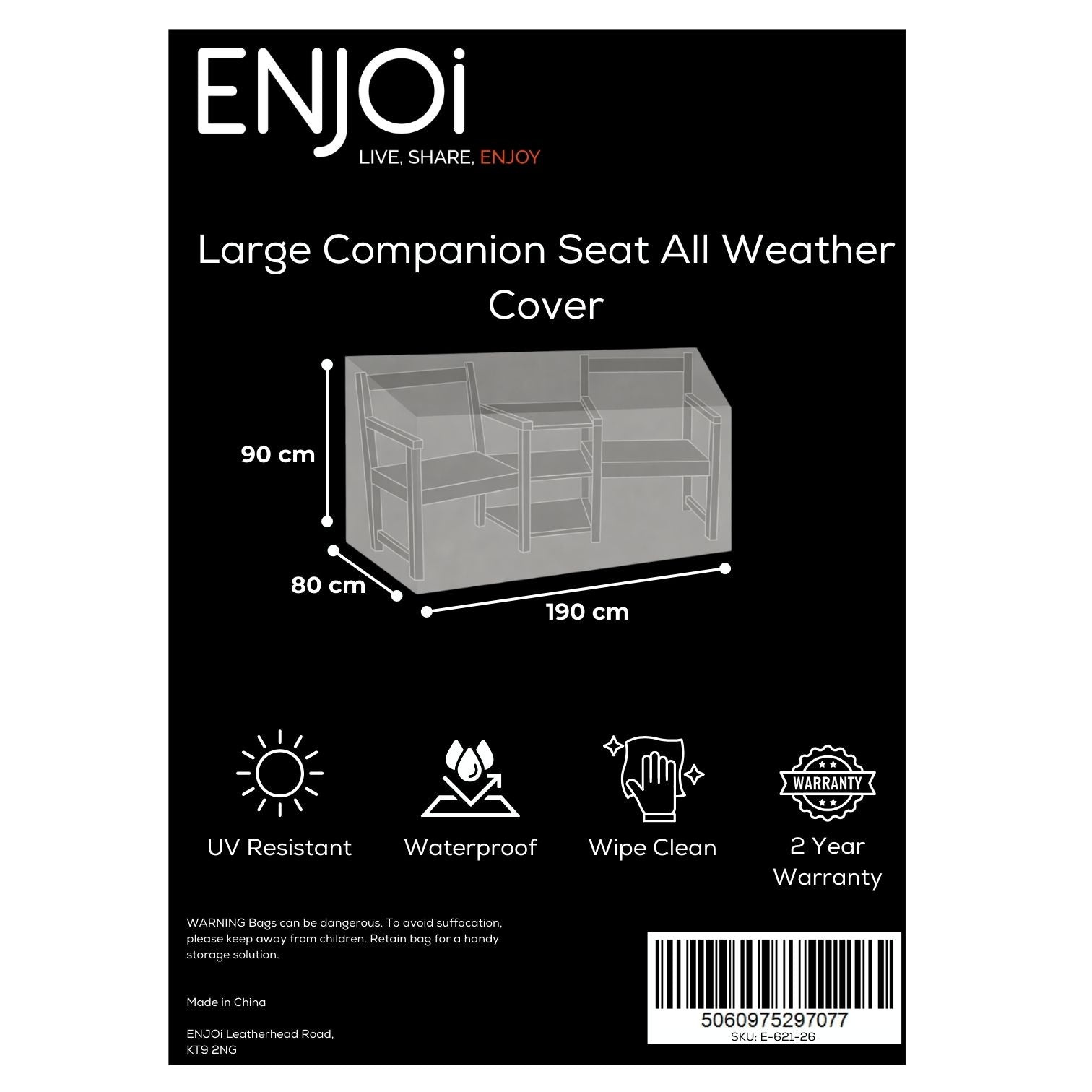 Large Companion Seat All Weather Cover