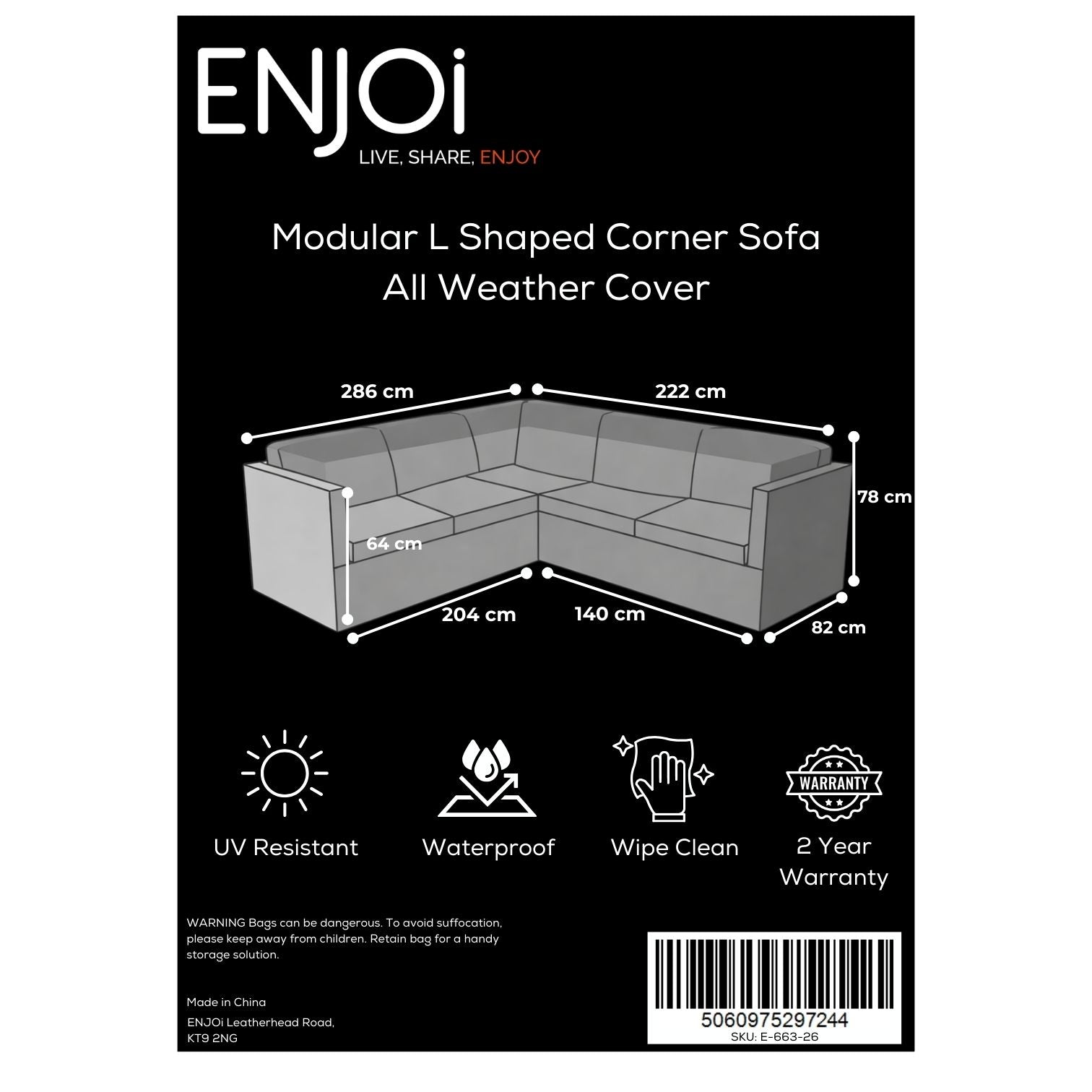 Modular L Shaped Corner Sofa All Weather Cover