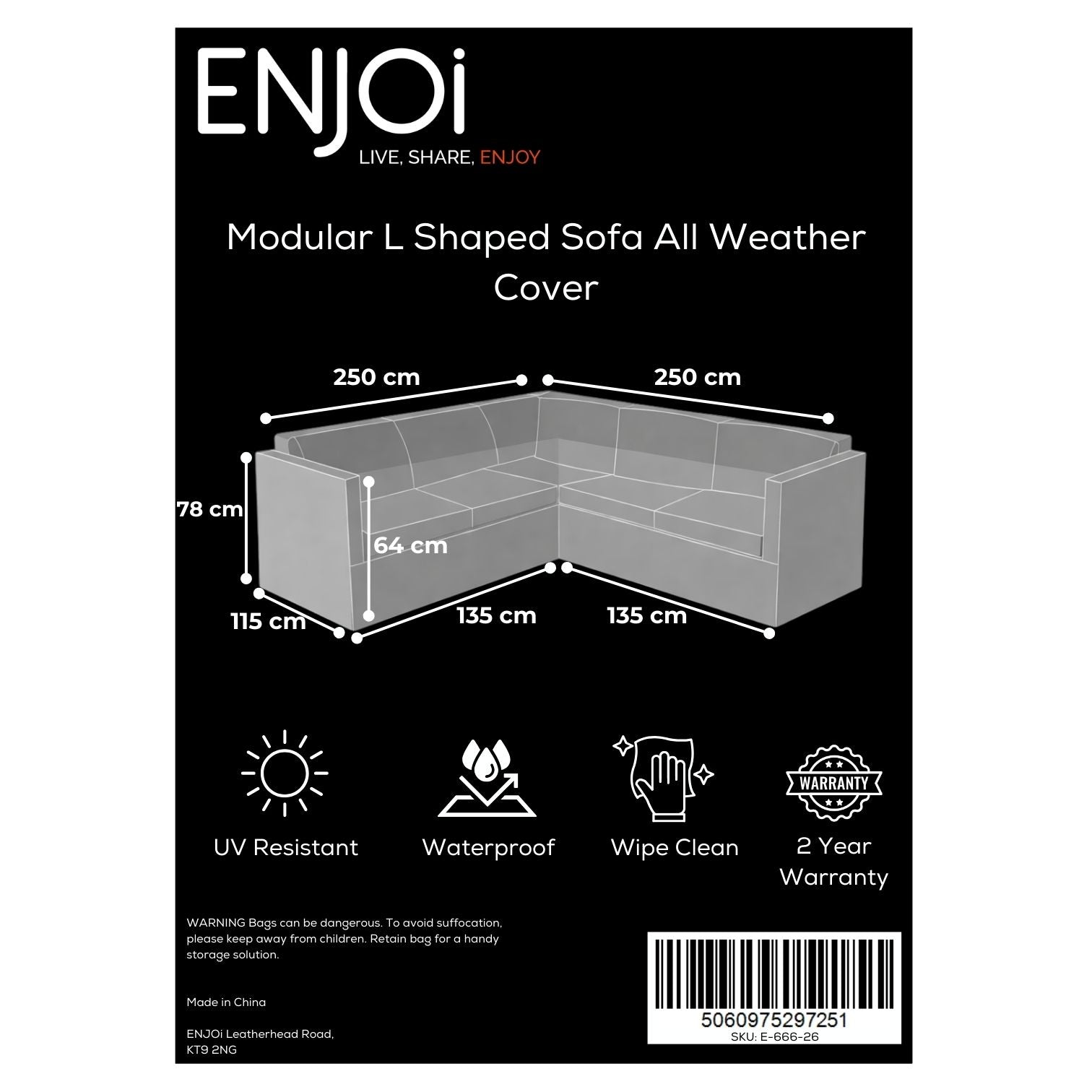 Modular L Shaped Sofa All Weather Cover