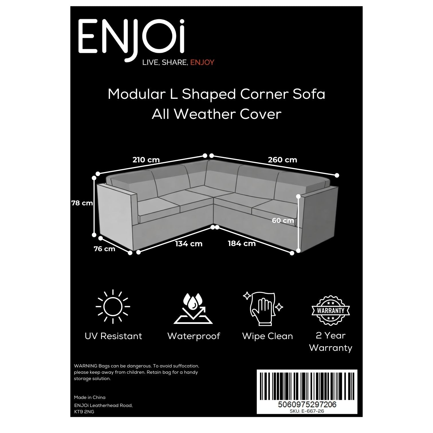 Modular L Shaped Corner Sofa All Weather Cover