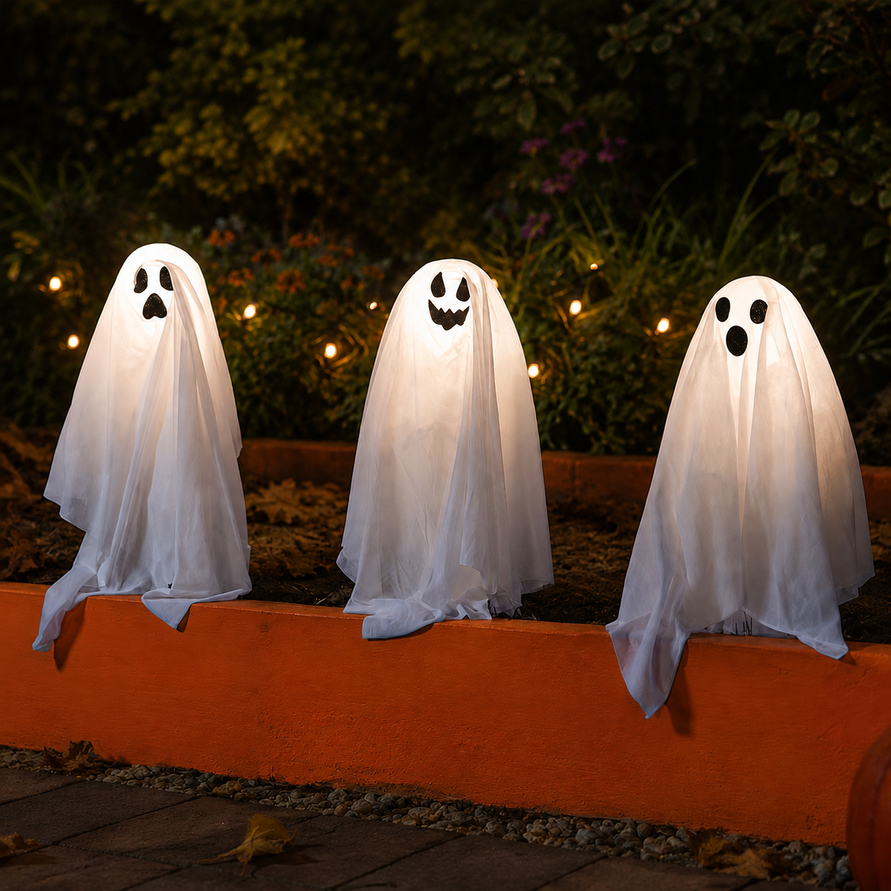 GhostStakes Light Up Halloween Garden Stakes - Set of 3