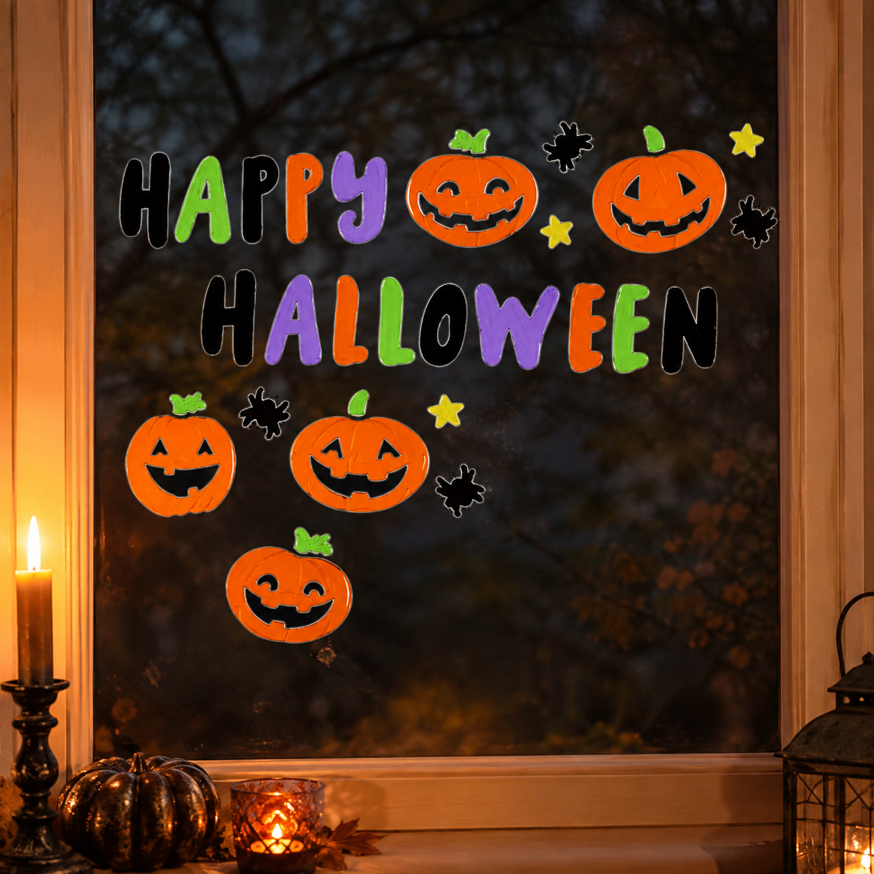 Happy Halloween Gel Window Sticker Set
