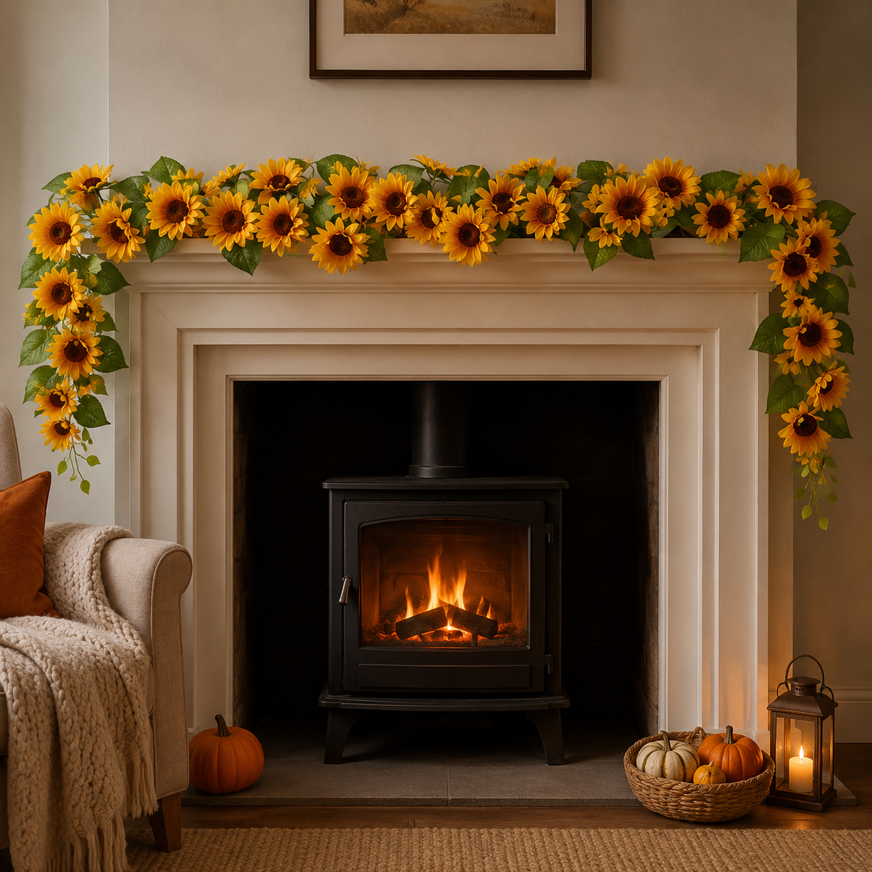 Luxury Sunflower Garland 176cm