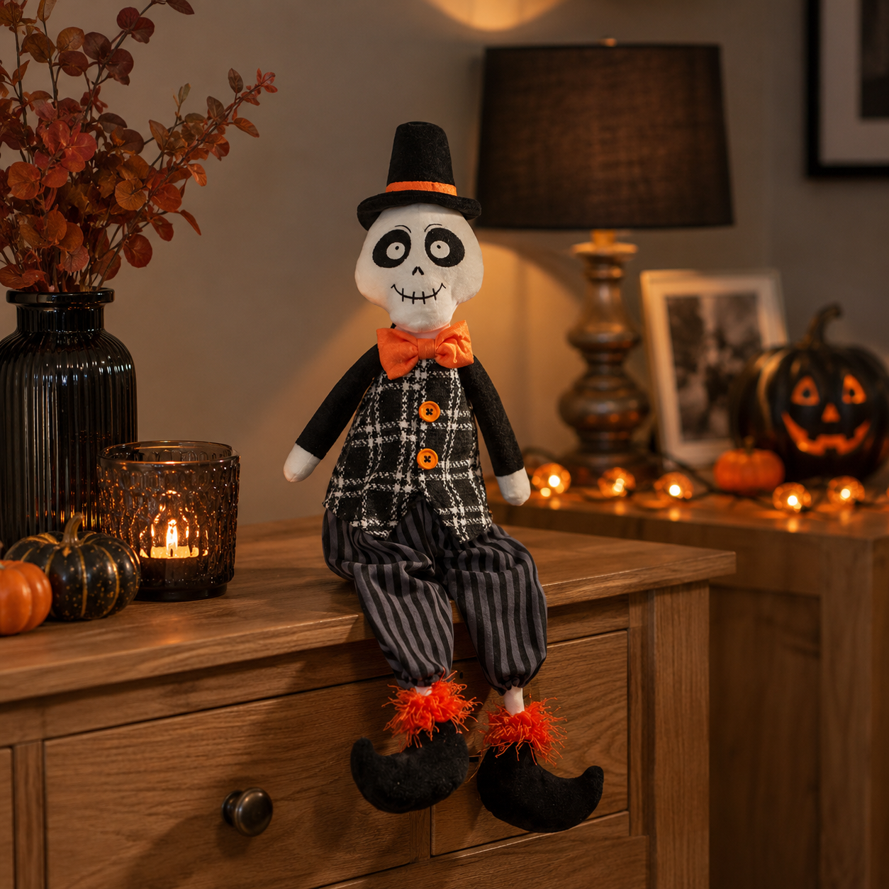 Mr Bones Halloween Plush Decoration