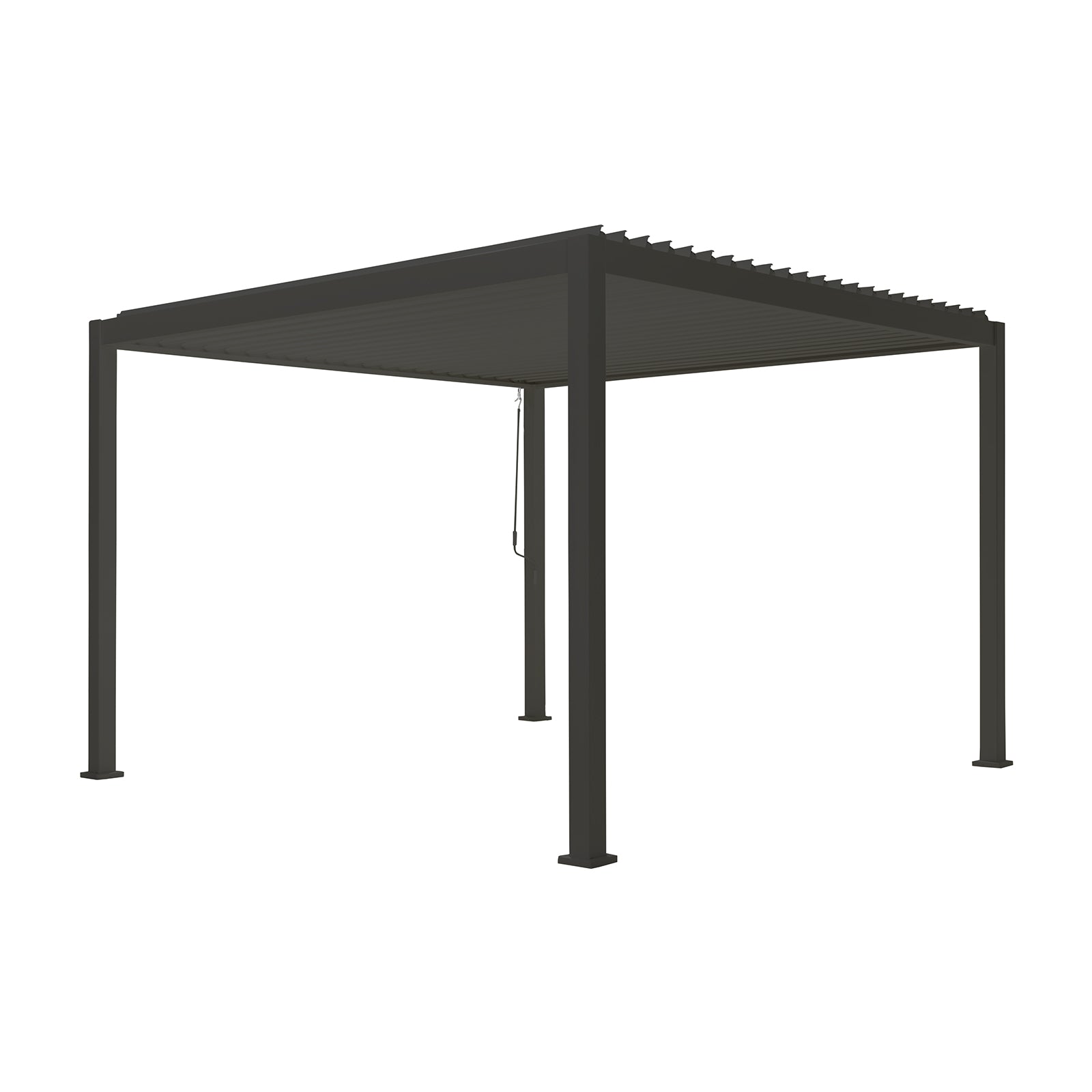 ENJOi Leo Aluminium Square Pergola Anthracite Grey - 3.6m x 3.6m