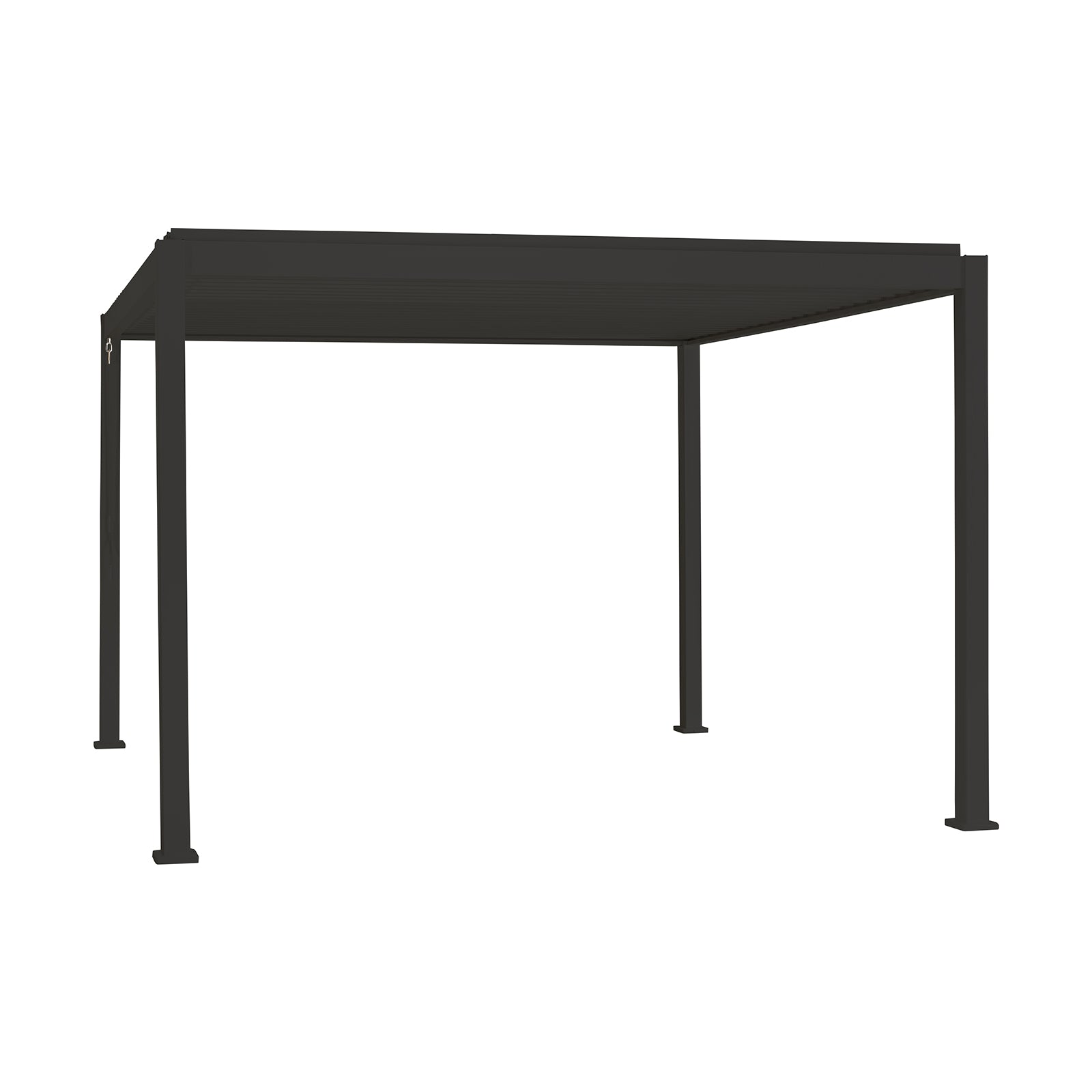 ENJOi Leo Aluminium Square Pergola Anthracite Grey - 3.6m x 3.6m