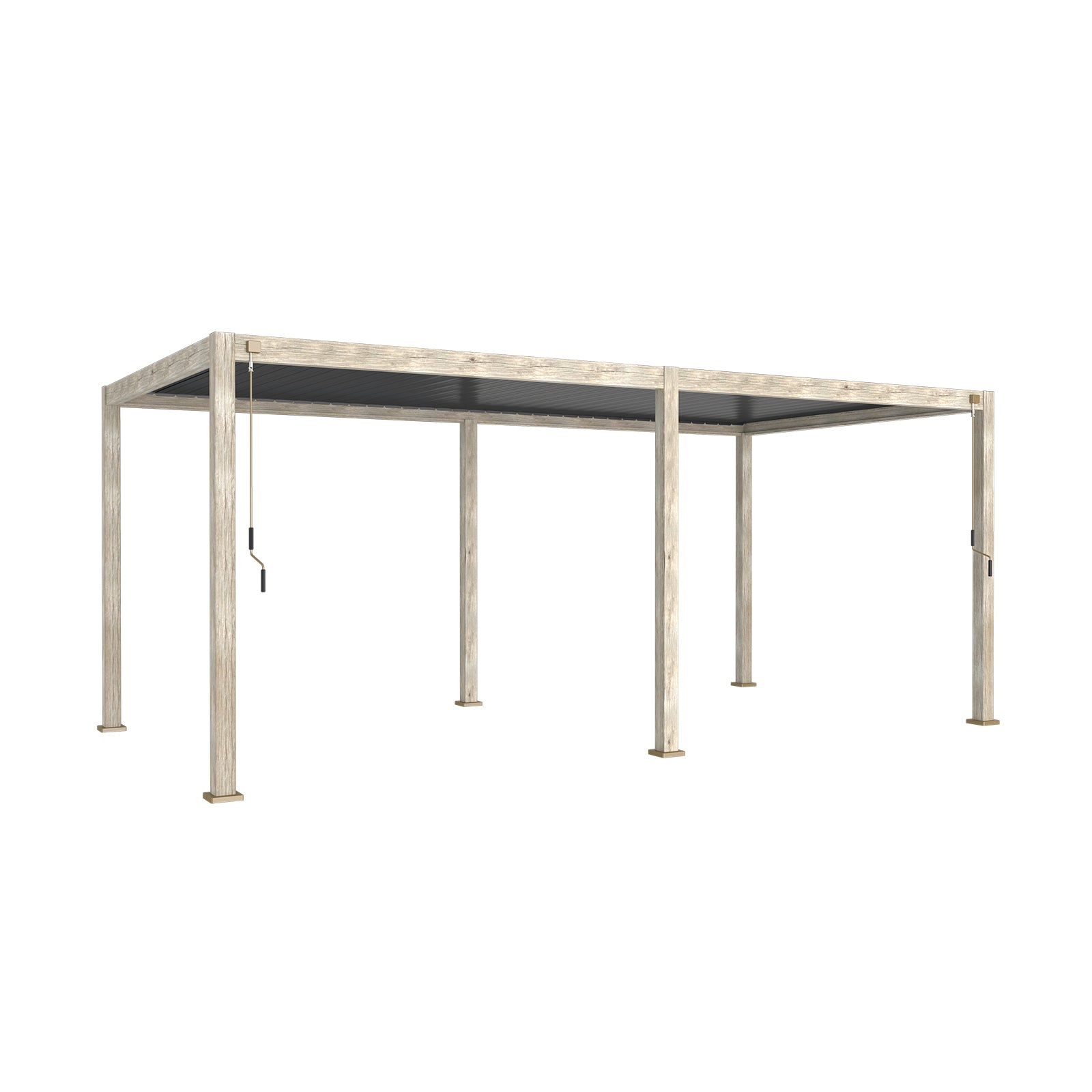 ENJOi Leo Aluminium Rectangular Pergola Wood Effect - 6m x 3m