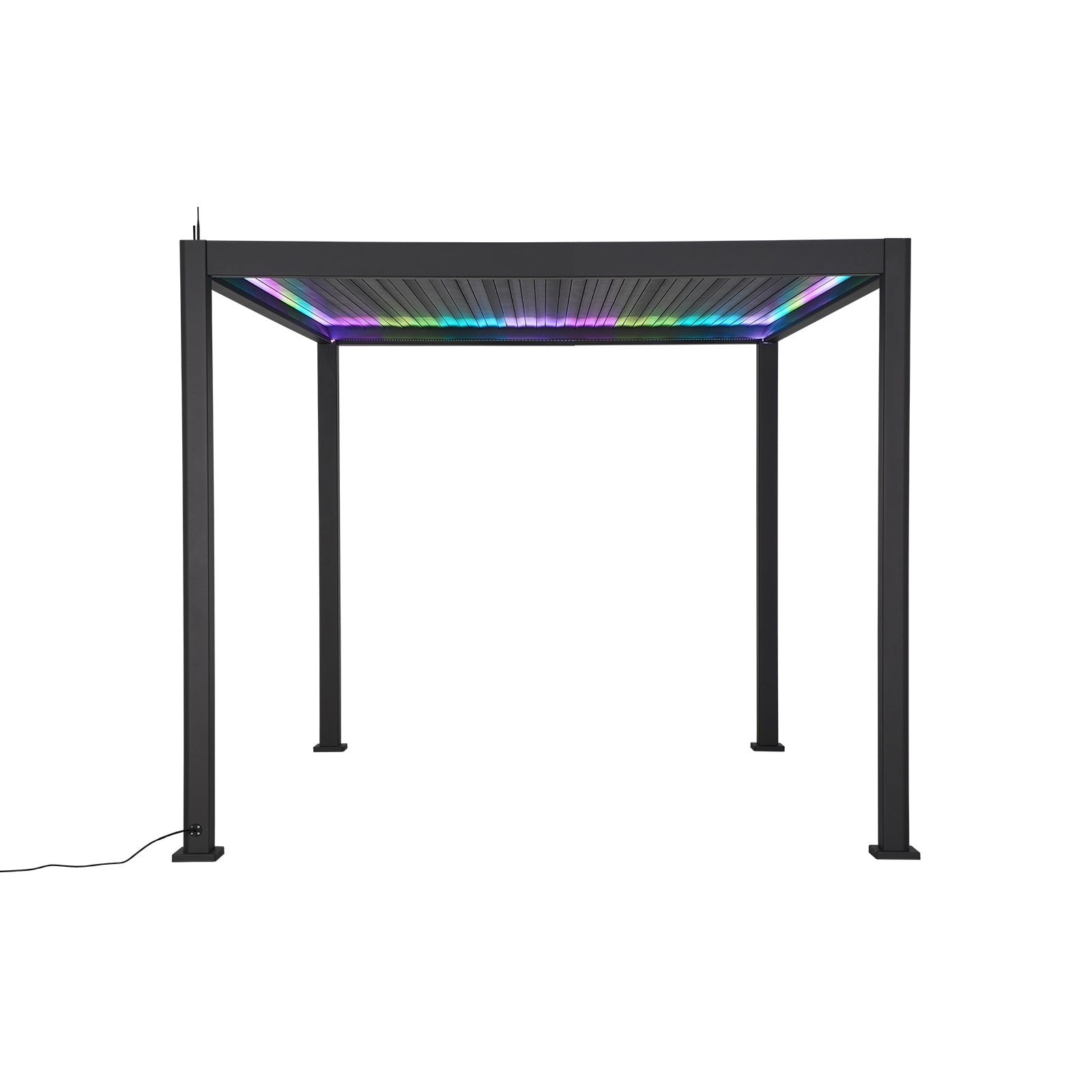 ENJOi Leo Aluminium LED Square Pergola Anthracite Grey - 3m x 3m