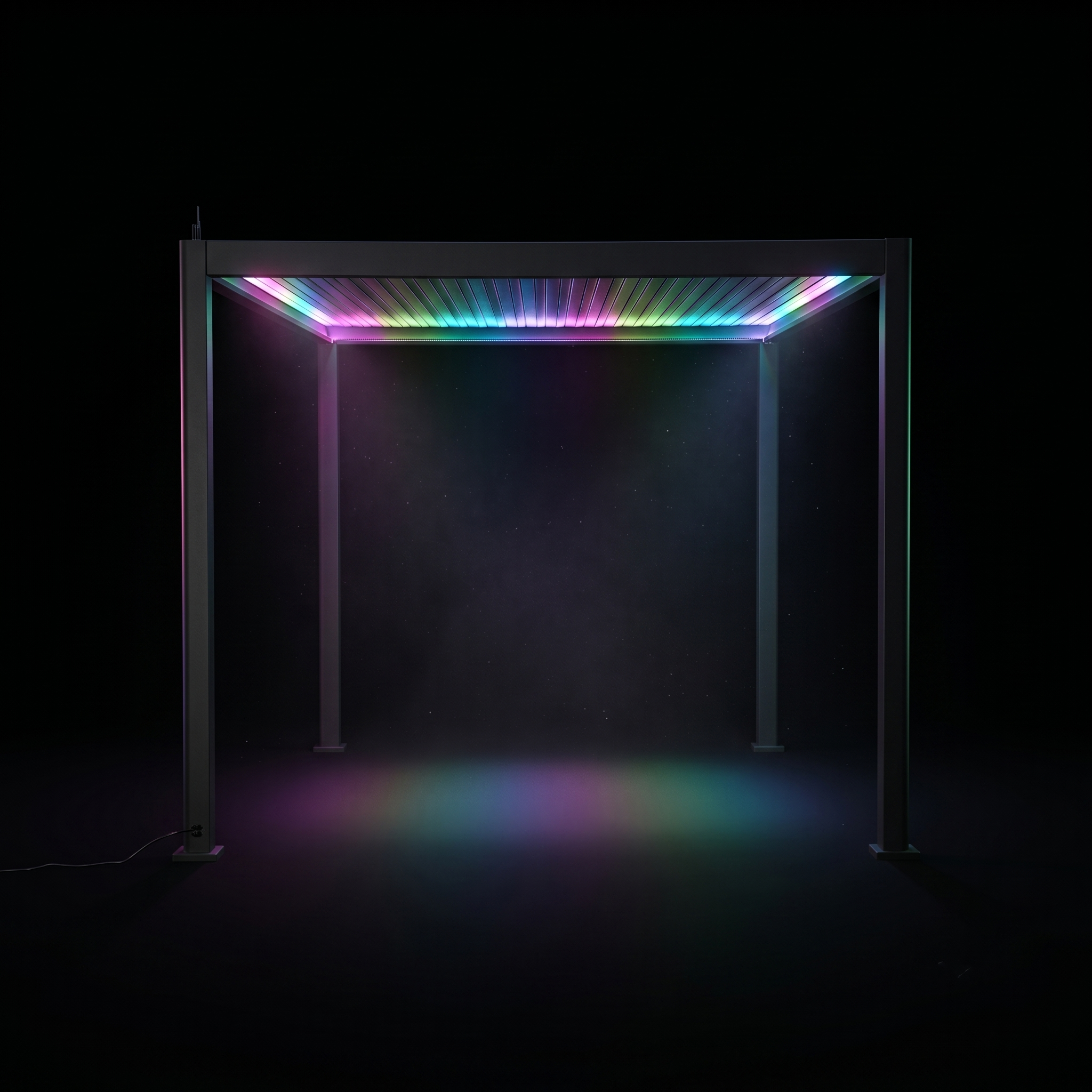 ENJOi Leo Aluminium LED Square Pergola Anthracite Grey - 3m x 3m