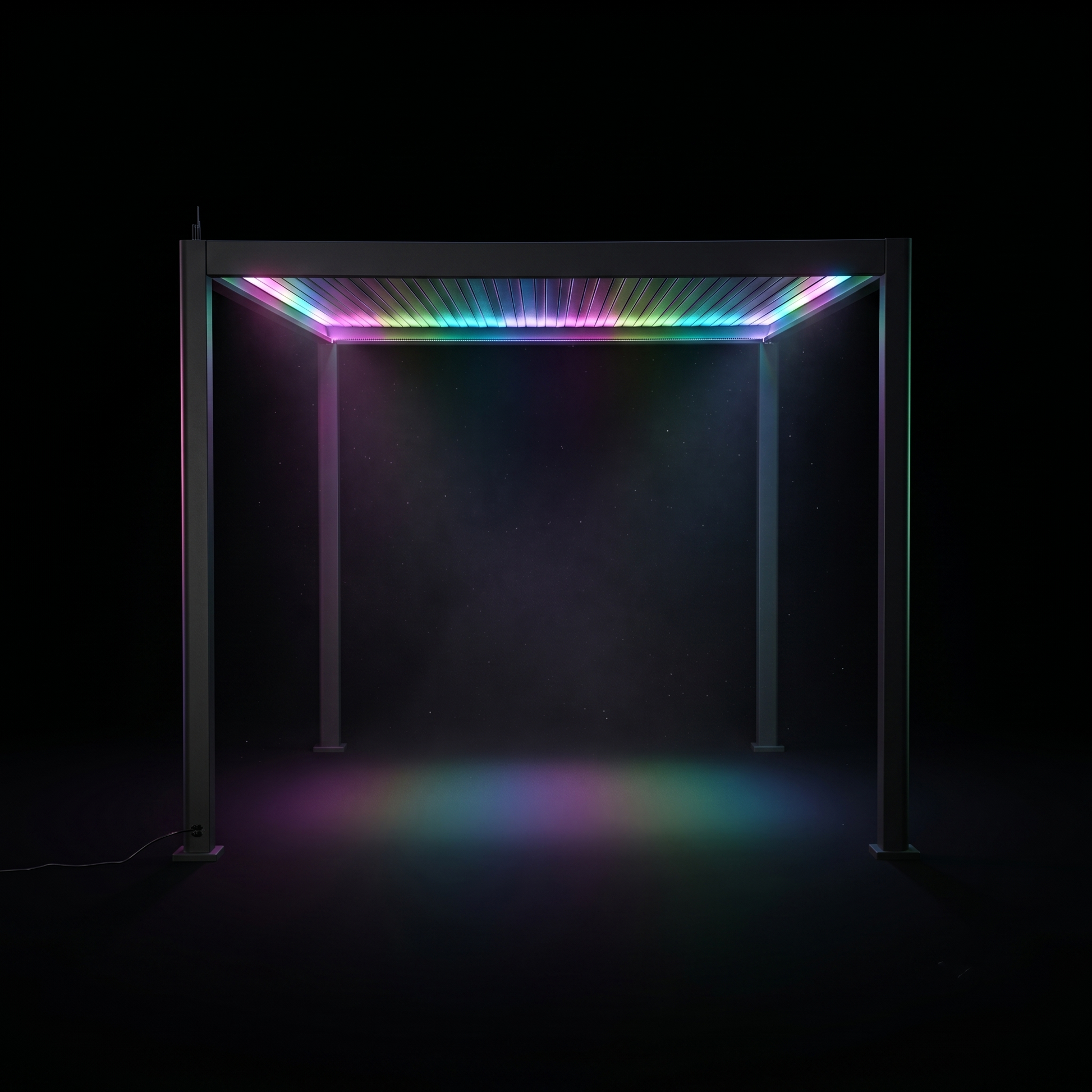 ENJOi Leo Aluminium LED Square Pergola Anthracite Grey - 3m x 3m