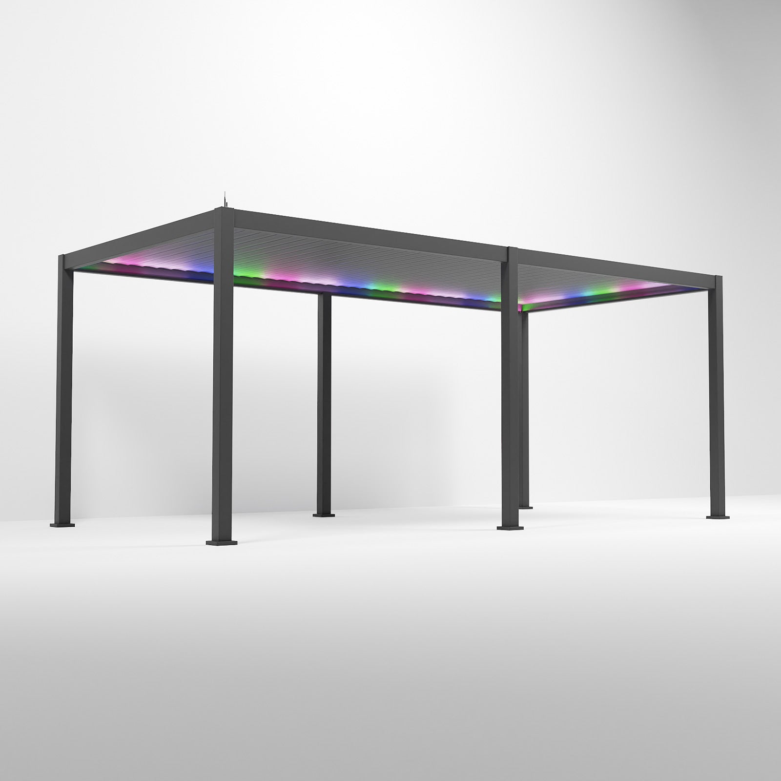 ENJOi Leo Aluminium LED Rectangular Pergola Anthracite Grey - 6m x 3m