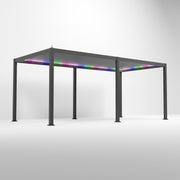 ENJOi Leo Aluminium LED Rectangular Pergola Anthracite Grey - 6m x 3m