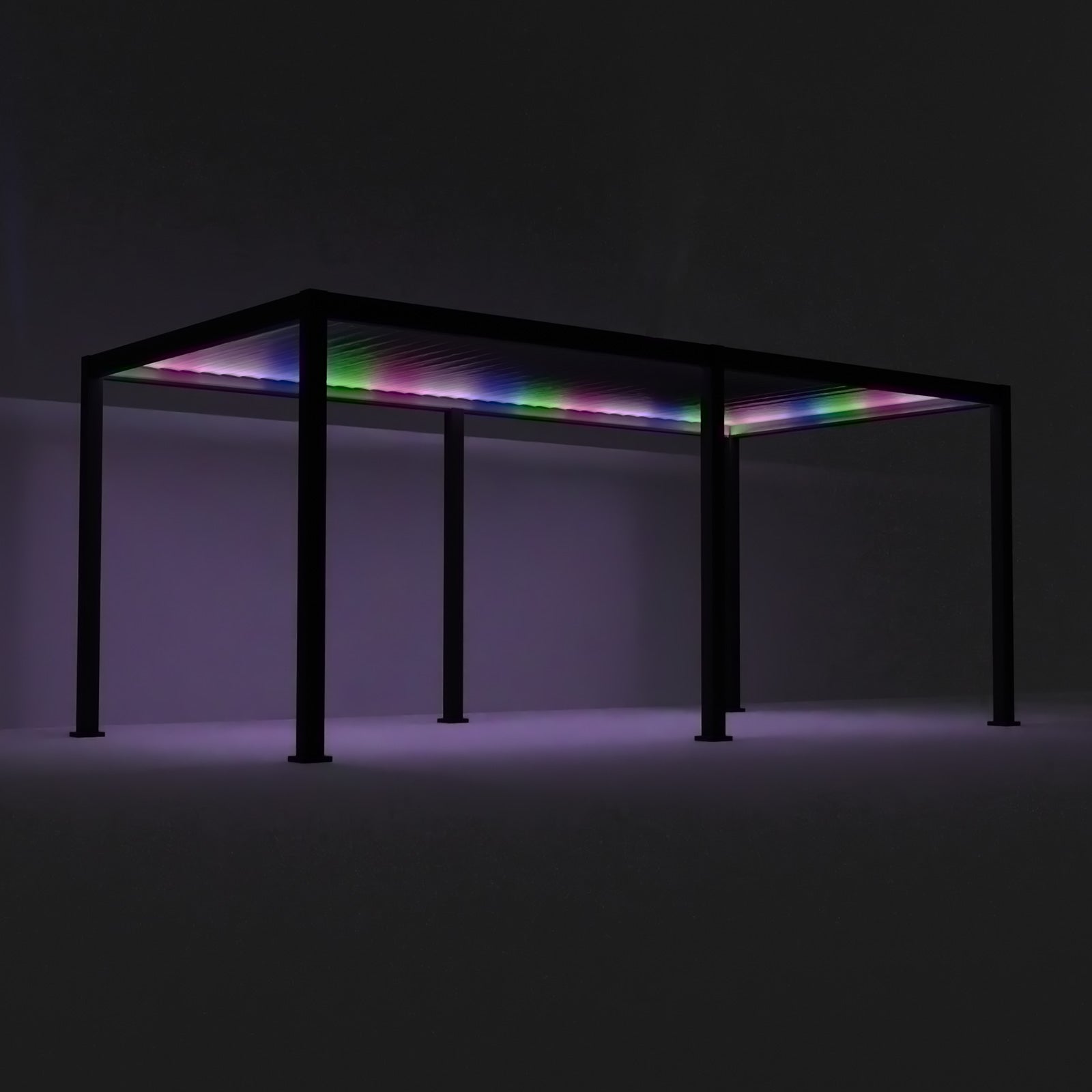 ENJOi Leo Aluminium LED Rectangular Pergola Anthracite Grey - 6m x 3m