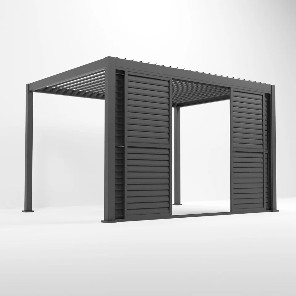 ENJOi Leo Adjustable Louvre Sliding Doors Anthracite Grey - 3.6m