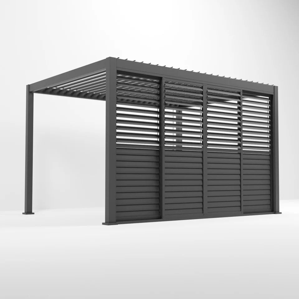 ENJOi Leo Adjustable Louvre Sliding Doors Anthracite Grey - 3.6m