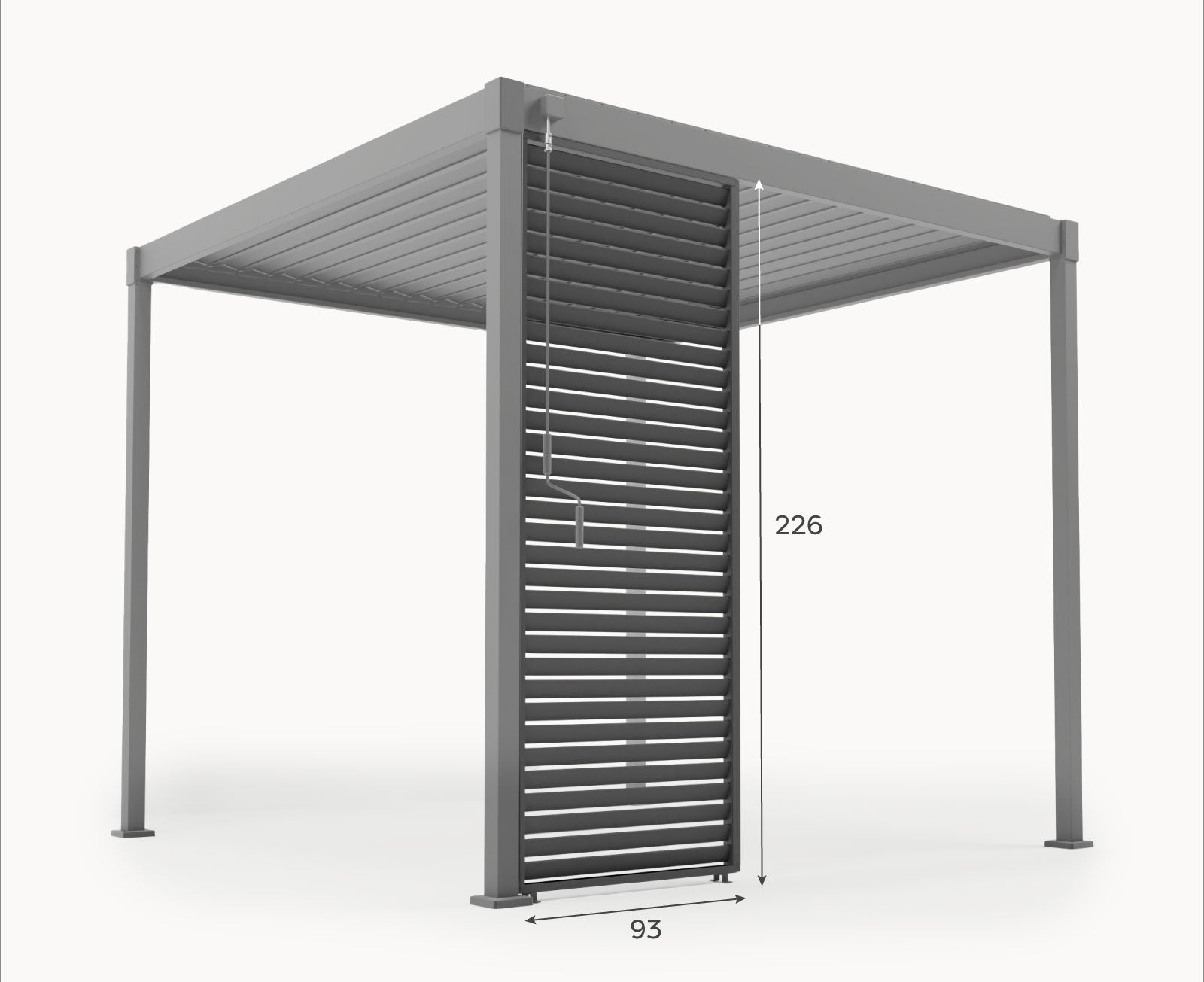 ENJOi Aura Fixed Horizontal Louvre Side Panel Anthracite Grey - 1m