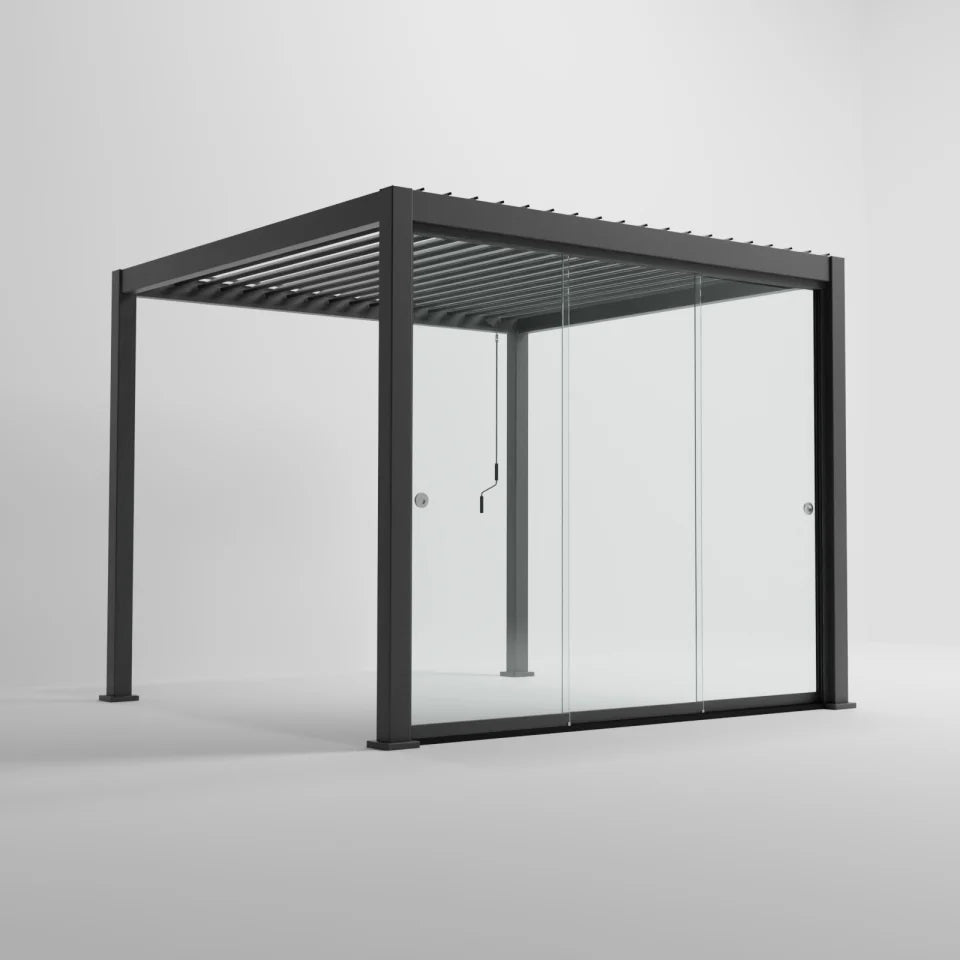 ENJOi Leo Glass Sliding Doors Anthracite Grey/Glass - 3m