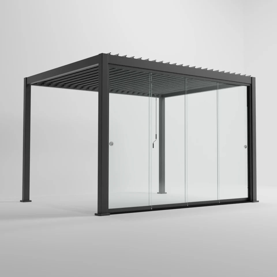 ENJOi Leo Glass Sliding Doors Anthracite Grey/Glass - 3.6m