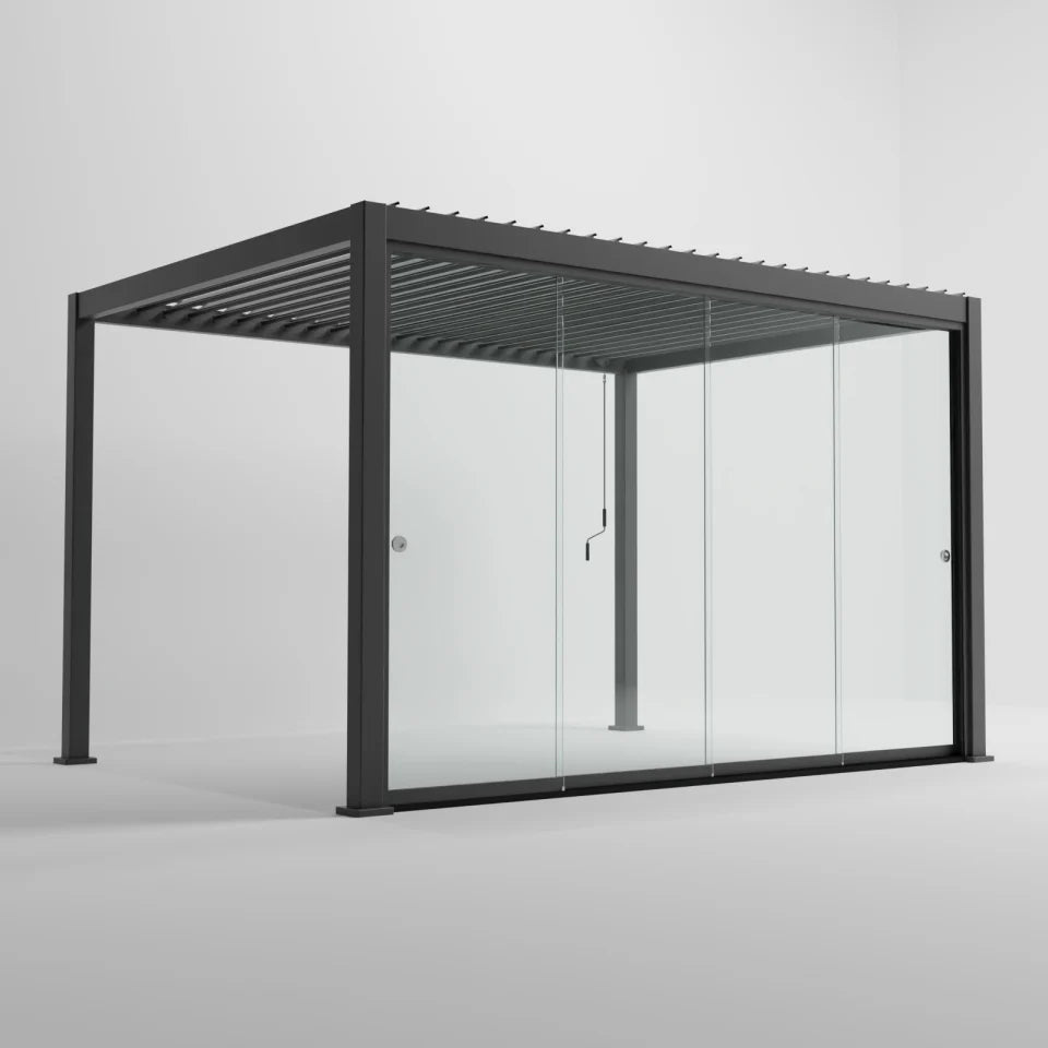 ENJOi Leo Glass Sliding Doors Anthracite Grey/Glass - 4m