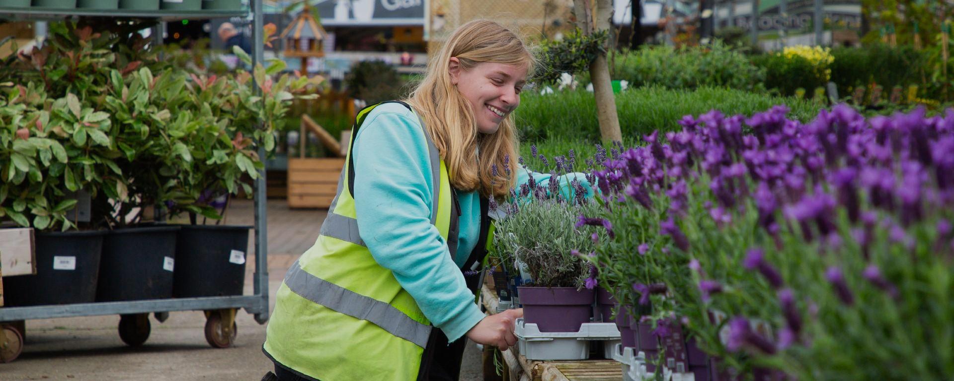 Plants image with happy worked in the centre
