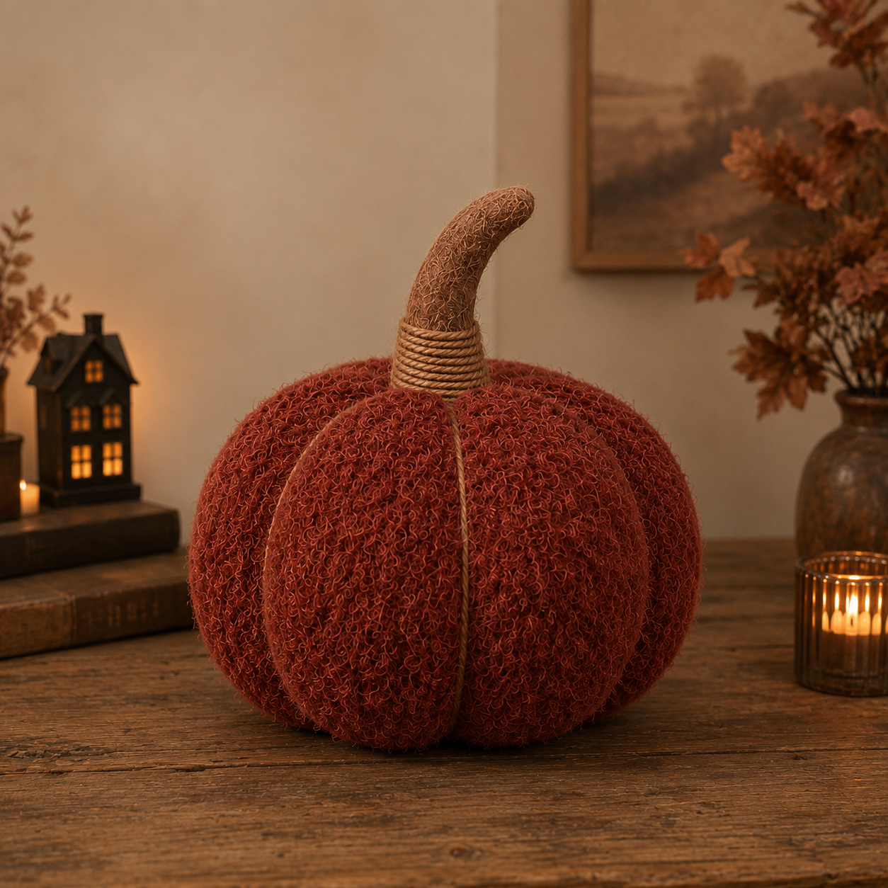 Plushy Pumpkin Berry Brown XL Autumn Decoration
