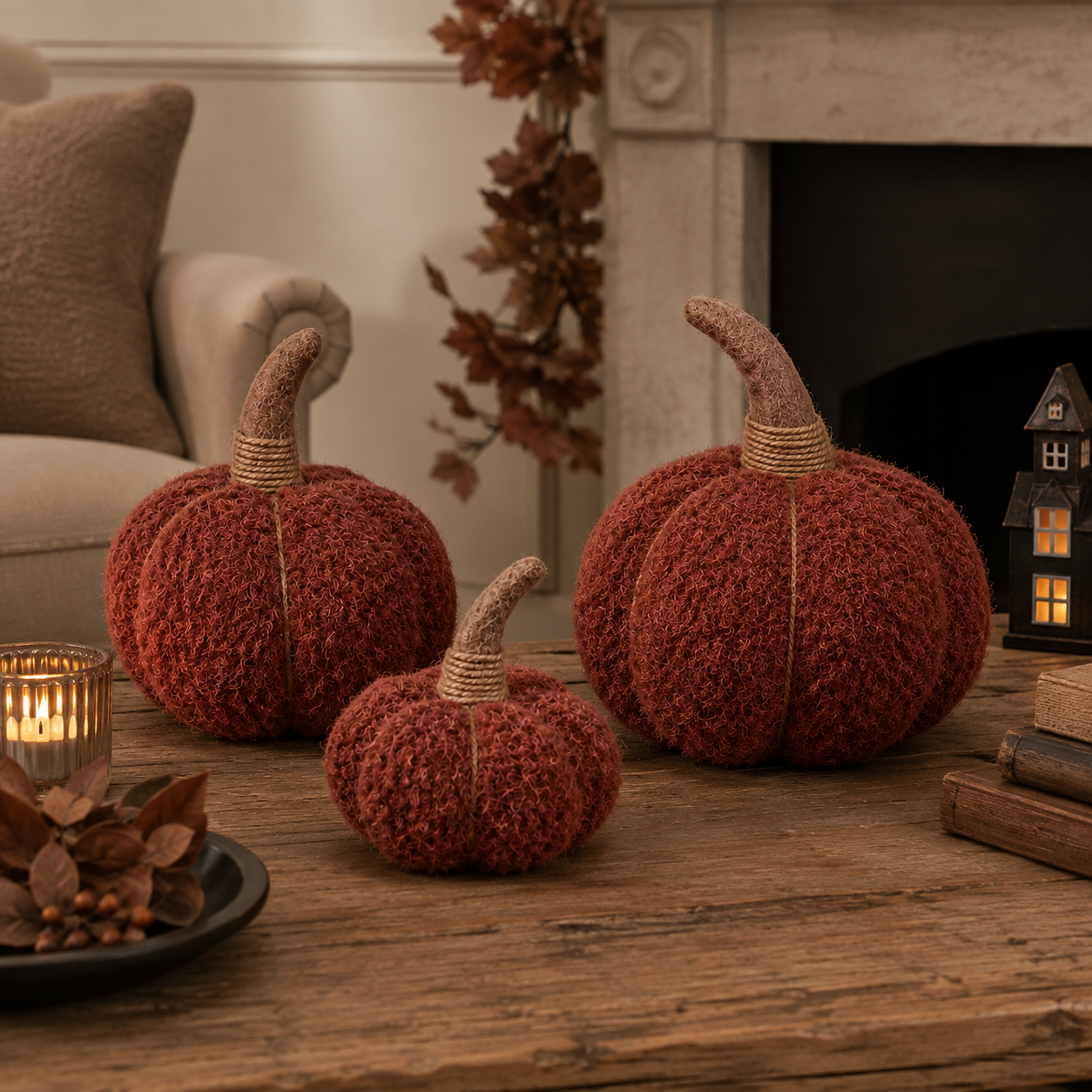 Plushy Pumpkin Berry Brown XL Autumn Decoration