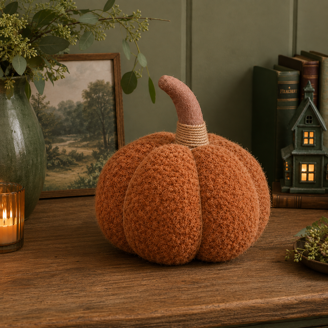 Plushy Pumpkin Chestnut XL Autumn Decoration