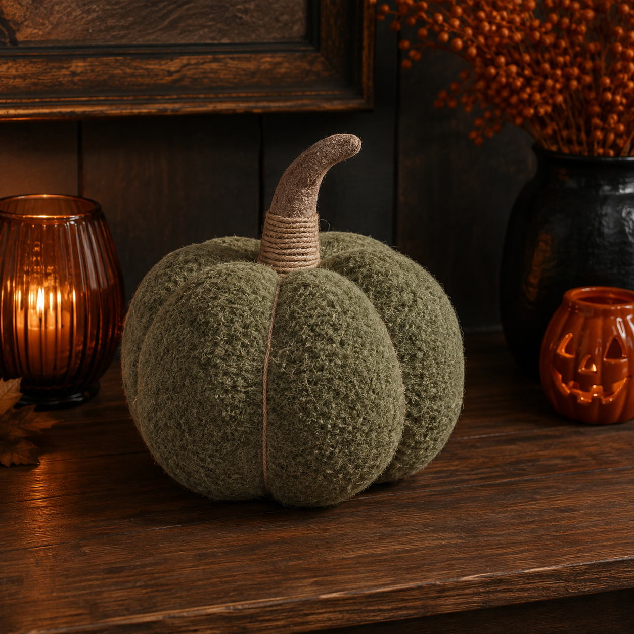 Plushy Pumpkin Sage Large Autumn Decoration