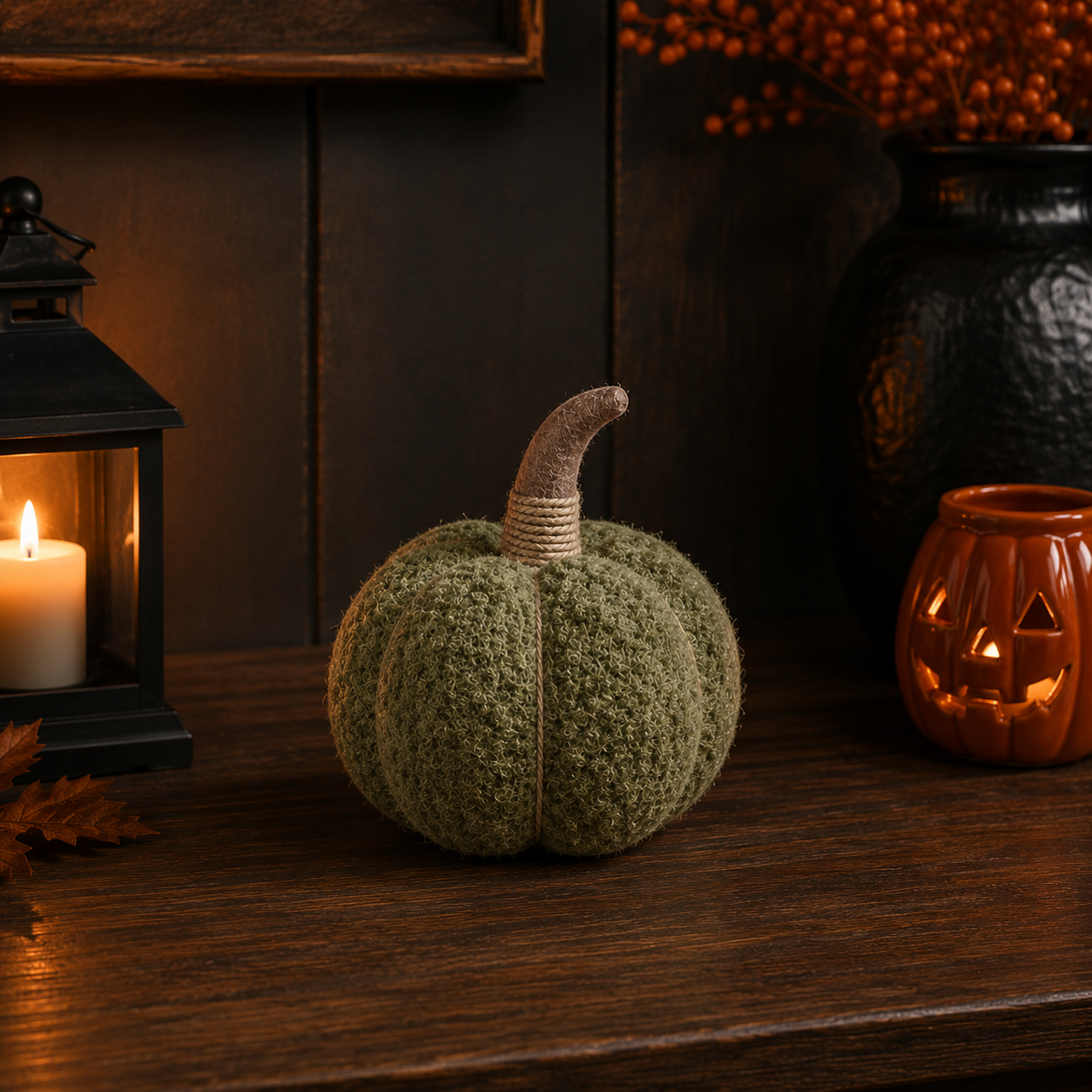 Plushy Pumpkin Sage Large Autumn Decoration