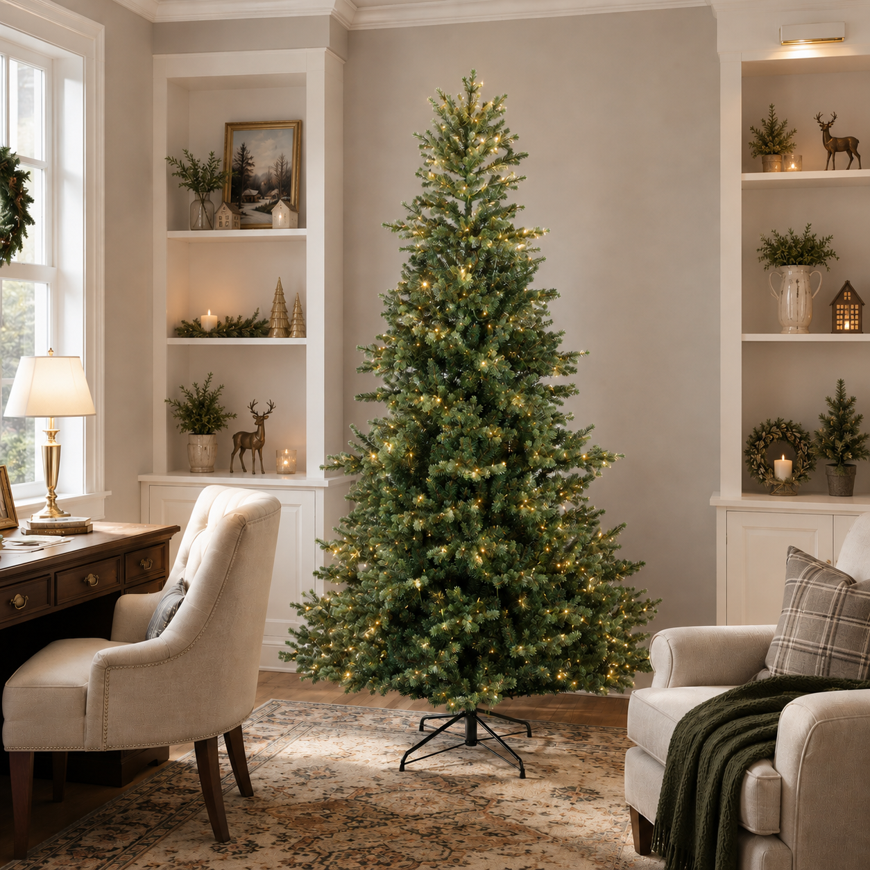 Pre-Lit Geneva Fir Christmas Tree 2.25m (7.5ft) with Nostalgic Lights