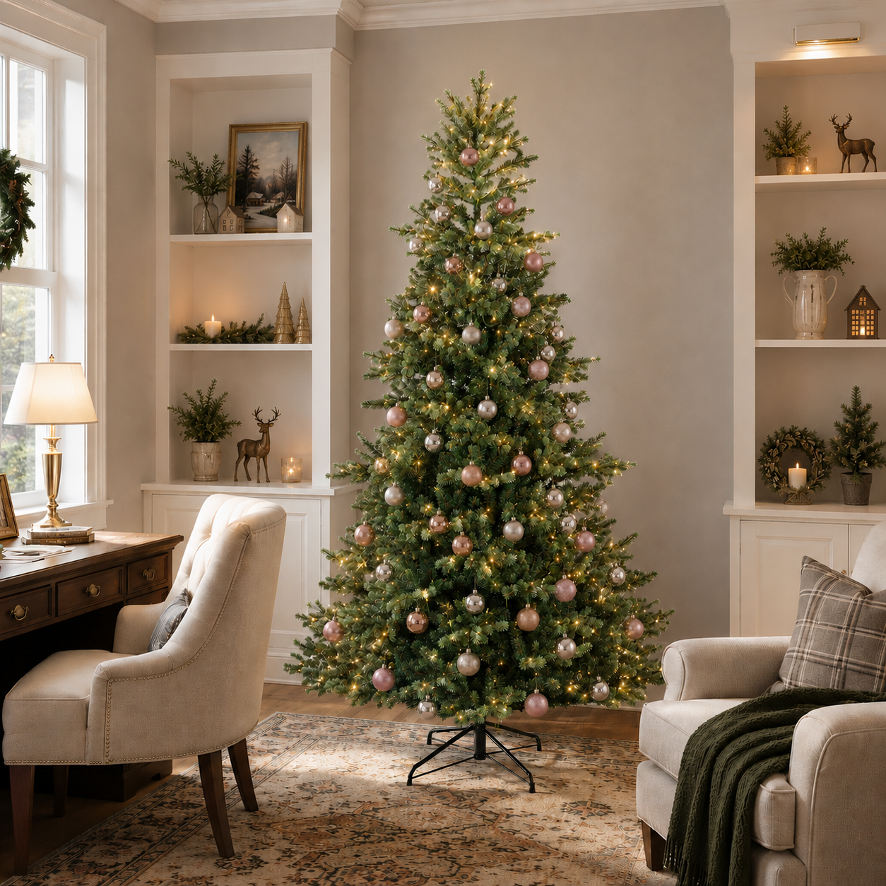 Pre-Lit Geneva Fir Christmas Tree 2.25m (7.5ft) with Nostalgic Lights