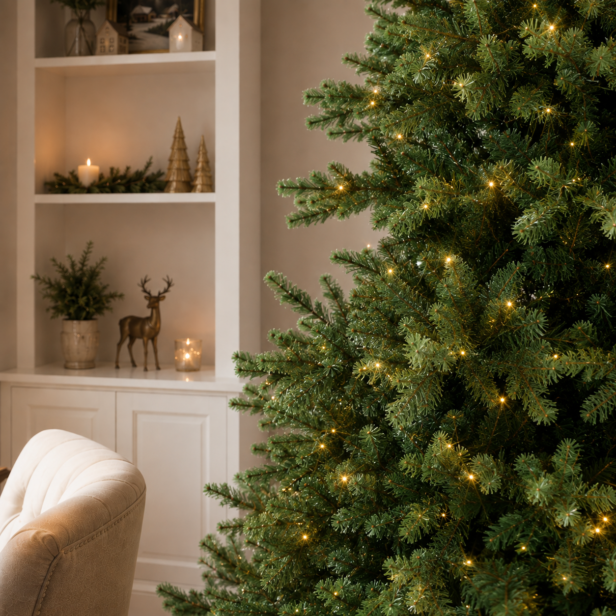 Pre-Lit Geneva Fir Christmas Tree 2.25m (7.5ft) with Nostalgic Lights