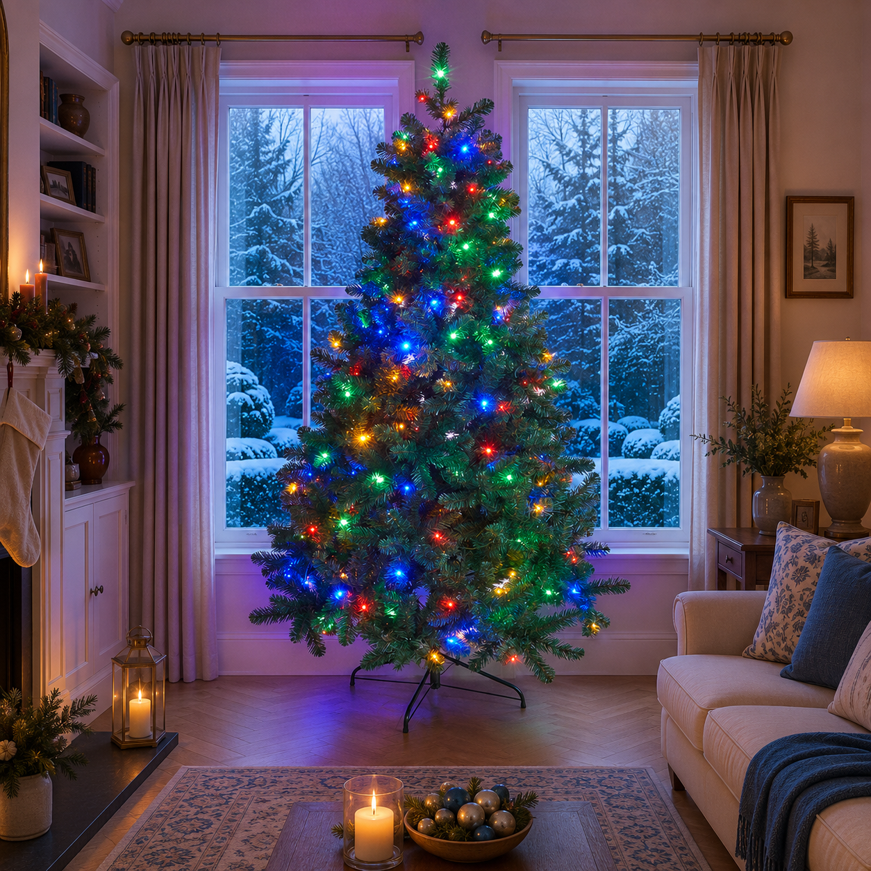 5ft Pre-Lit King Pine Artificial Christmas Tree