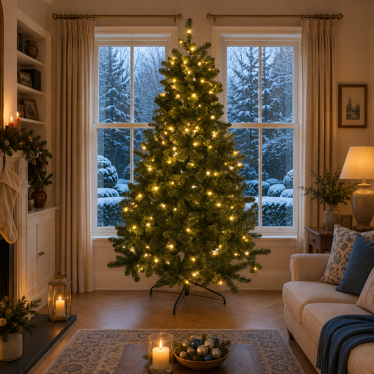 5ft Pre-Lit King Pine Artificial Christmas Tree