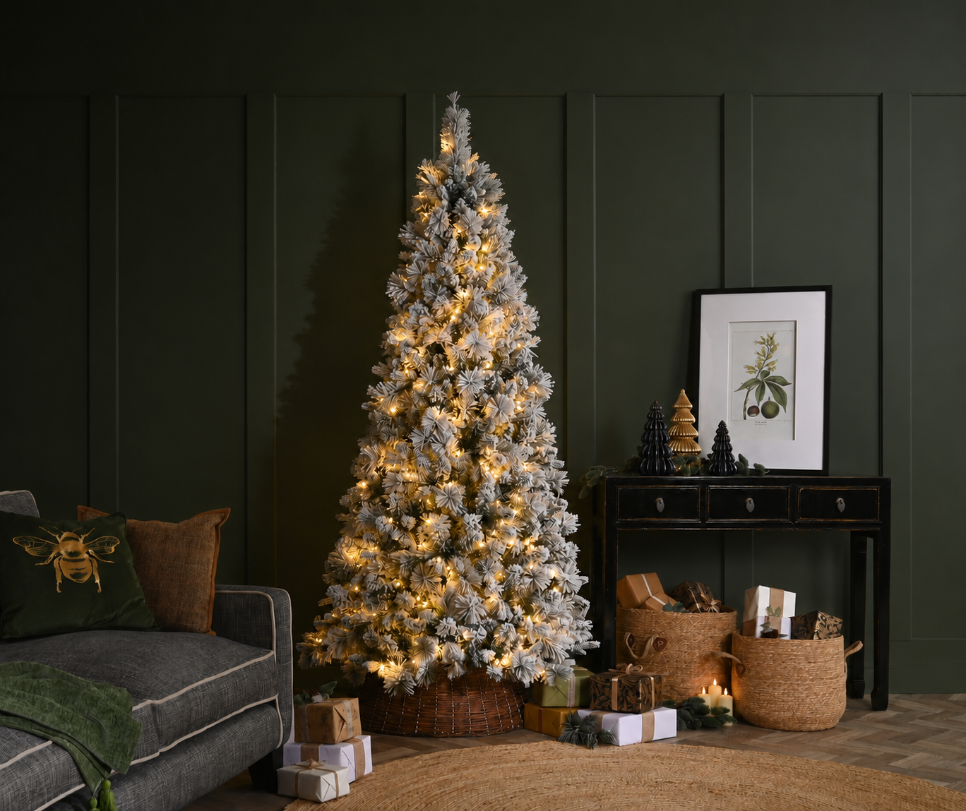 8ft Pre-Lit Memory Wire Fir Christmas Tree