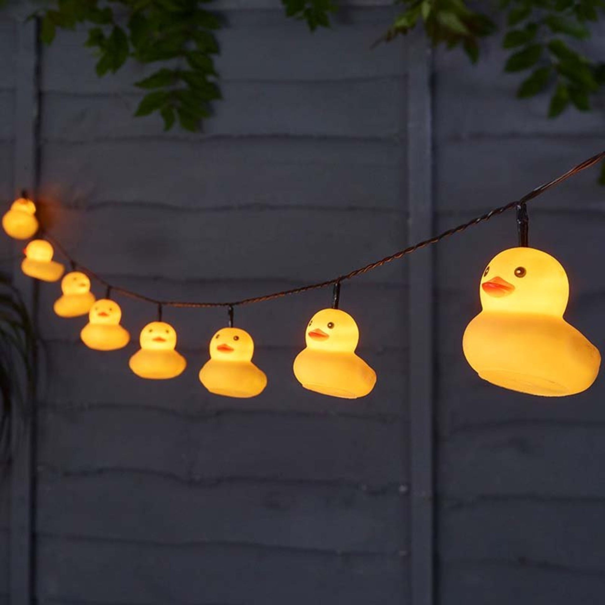 Duck On String Rubber Duck Solar String Lights – Set of 10 Decorative Garden Lights ...