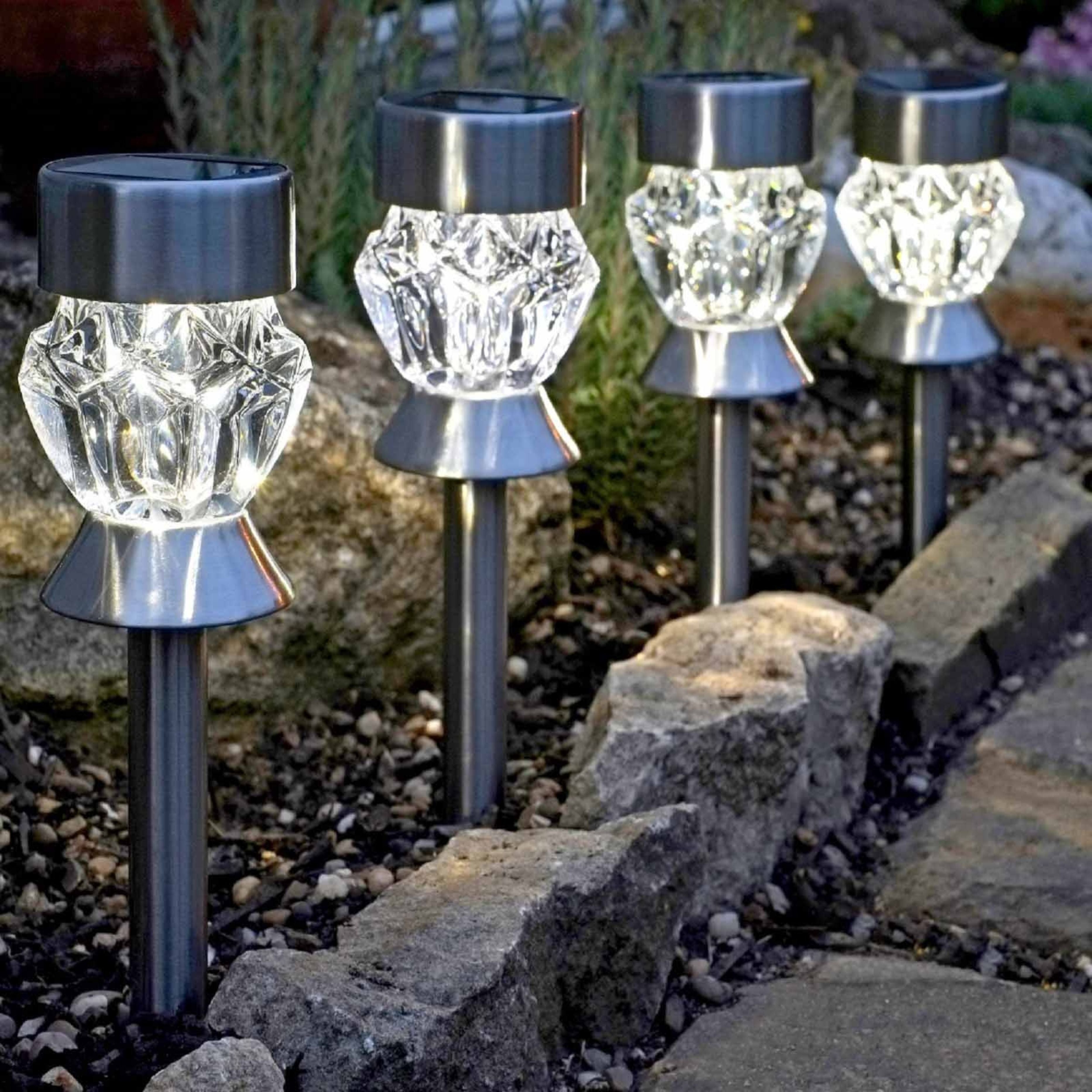 Solar Crystal Stake Light 4-pack
