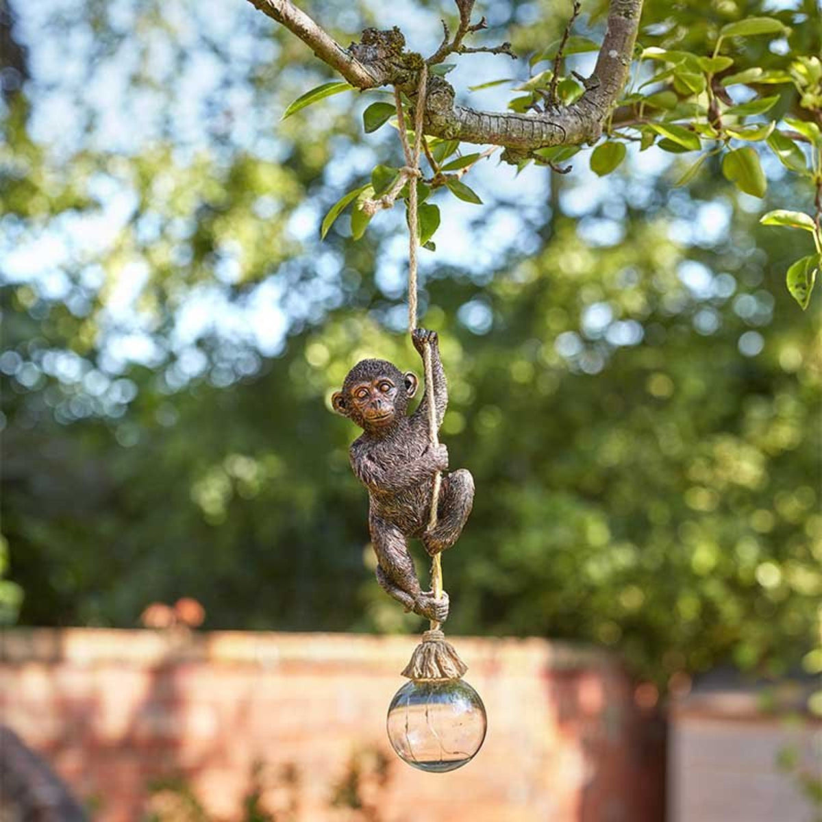 Monkey Rope Base Monkey Rope Solar Figurine – Decorative Hanging Solar Garden Ornament ...