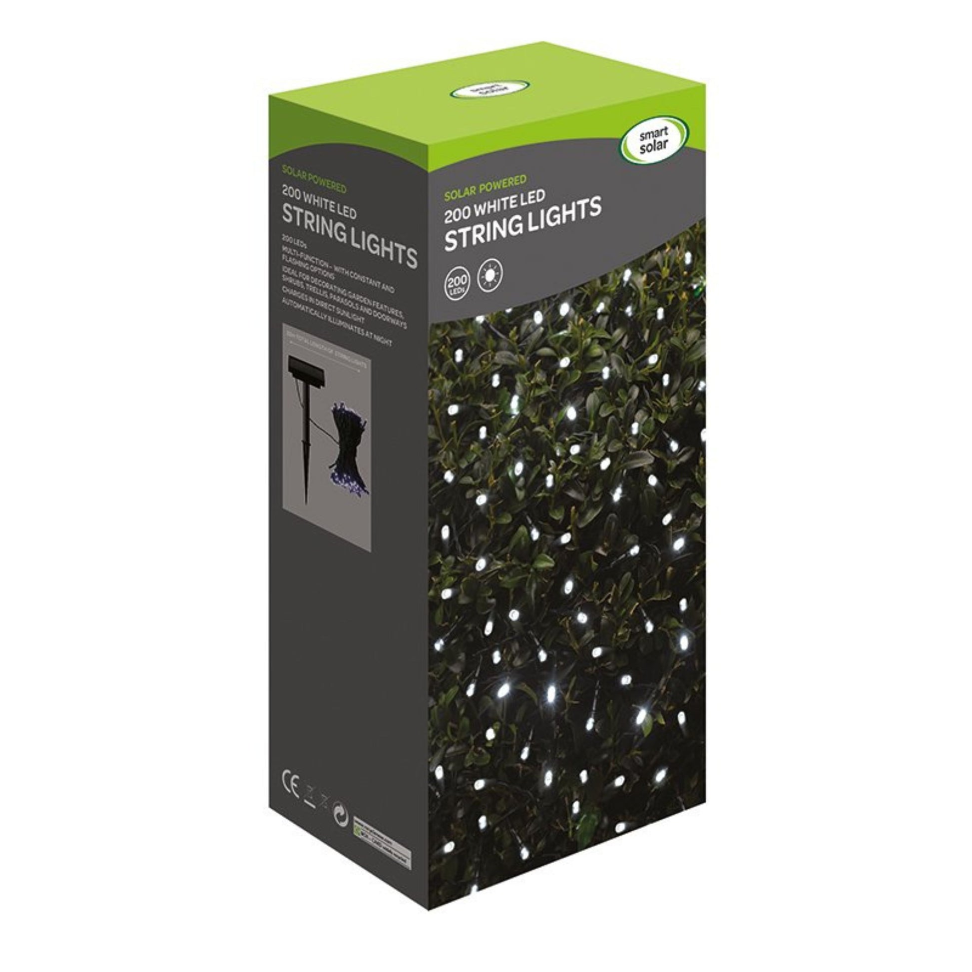 200 Solar Strings Cool White String Lights