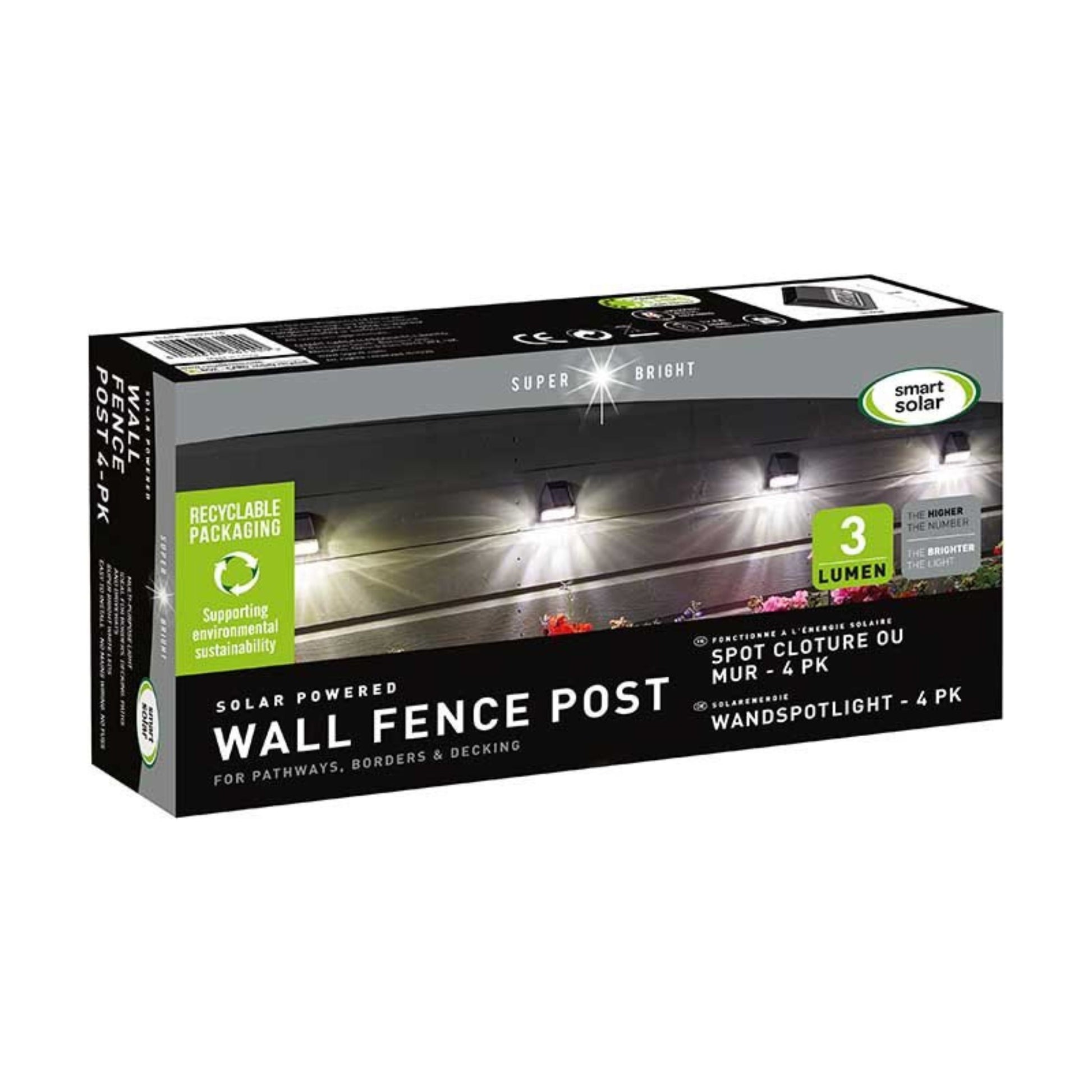 Wall, Fence, Post Light 4pk 3L