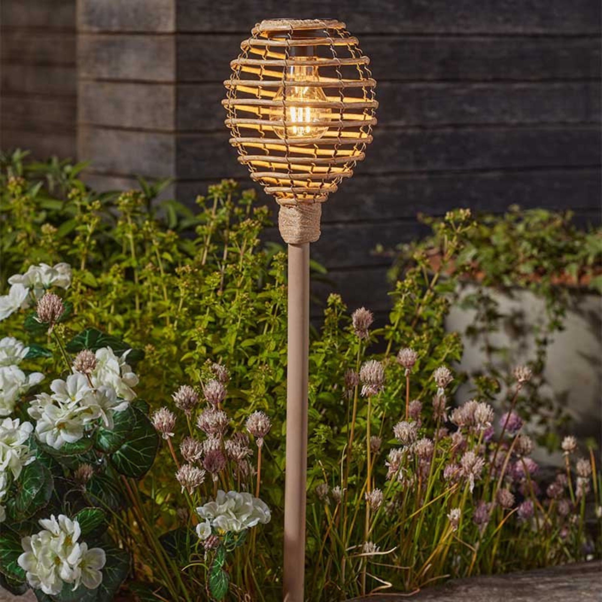 Lumina Faux Rattan Stake Light