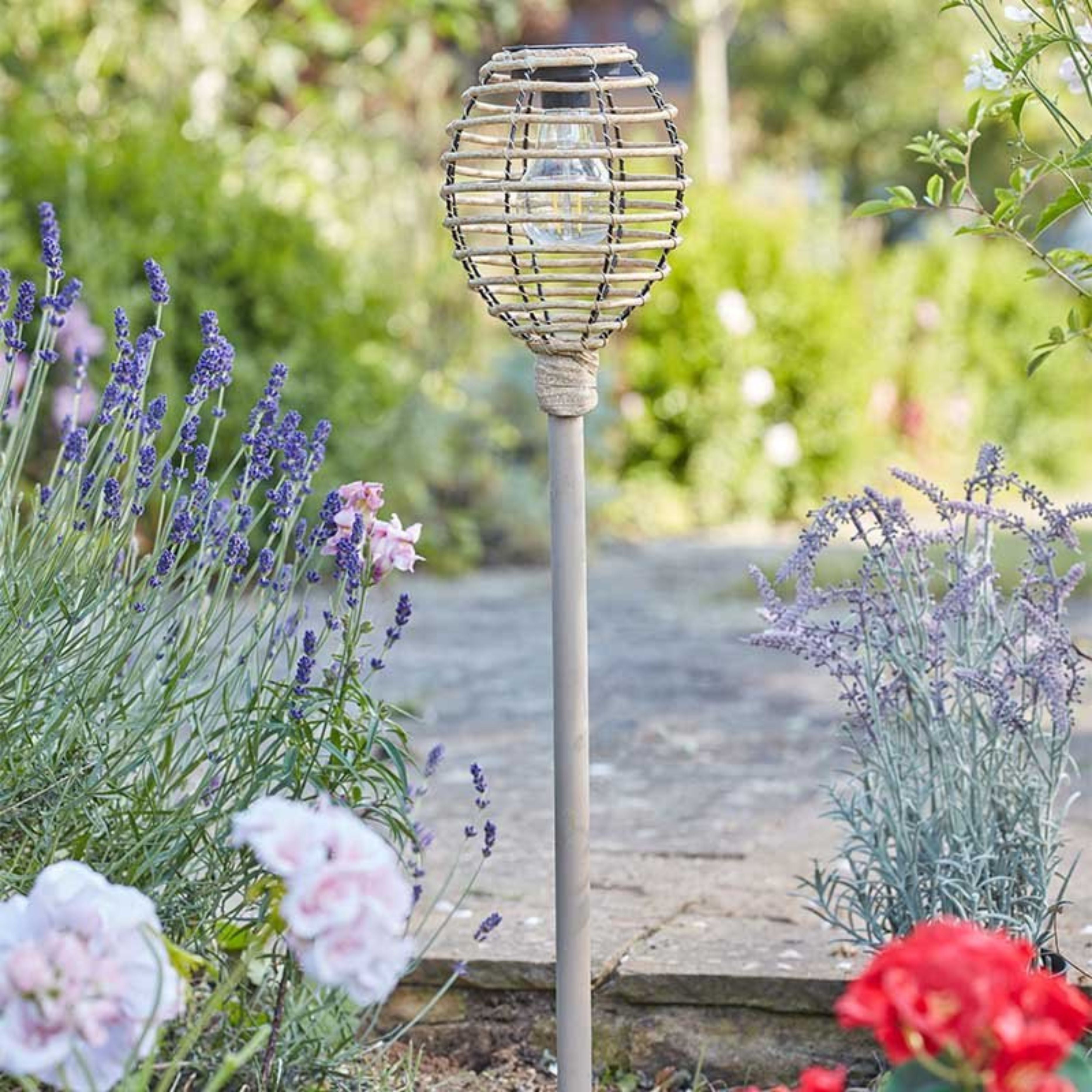 Lumina Faux Rattan Stake Light