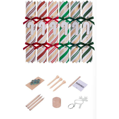 Harvey & Mason Candy Cane Christmas Crackers - 12" - Pack of 6