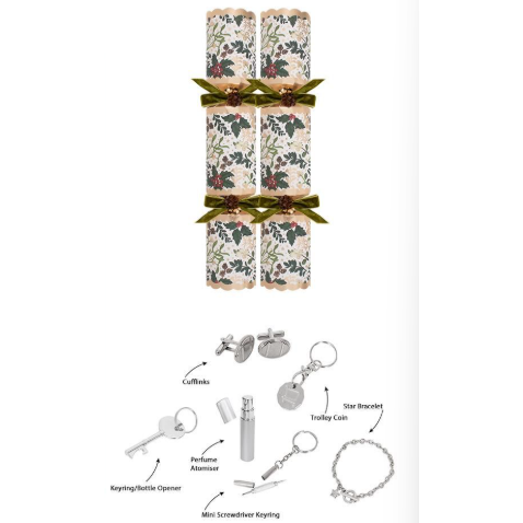 Harvey & Mason Exquisite Green Foliage Christmas Crackers - 13.5" - Pack of 6