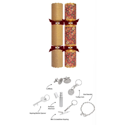 Harvey & Mason Exquisite Red Flower Christmas Crackers - 13.5" - Pack of 6