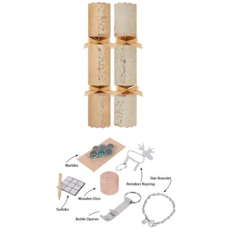 Harvey & Mason Deluxe Gold Foliage Christmas Crackers - 13.5" - Pack of 6