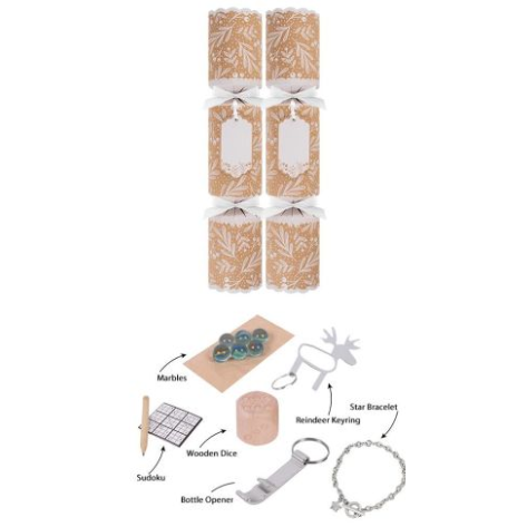 Harvey & Mason Deluxe Kraft Christmas Crackers - 13.5" - Pack of 6