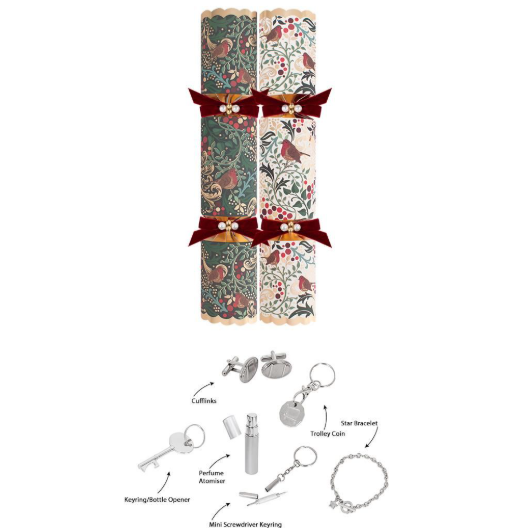 Harvey & Mason Exquisite Robin Christmas Crackers - 13.5" - Pack of 6