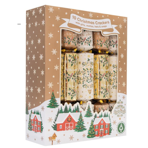 Family Gold Foliage Crackers - 12" - Pack of 10